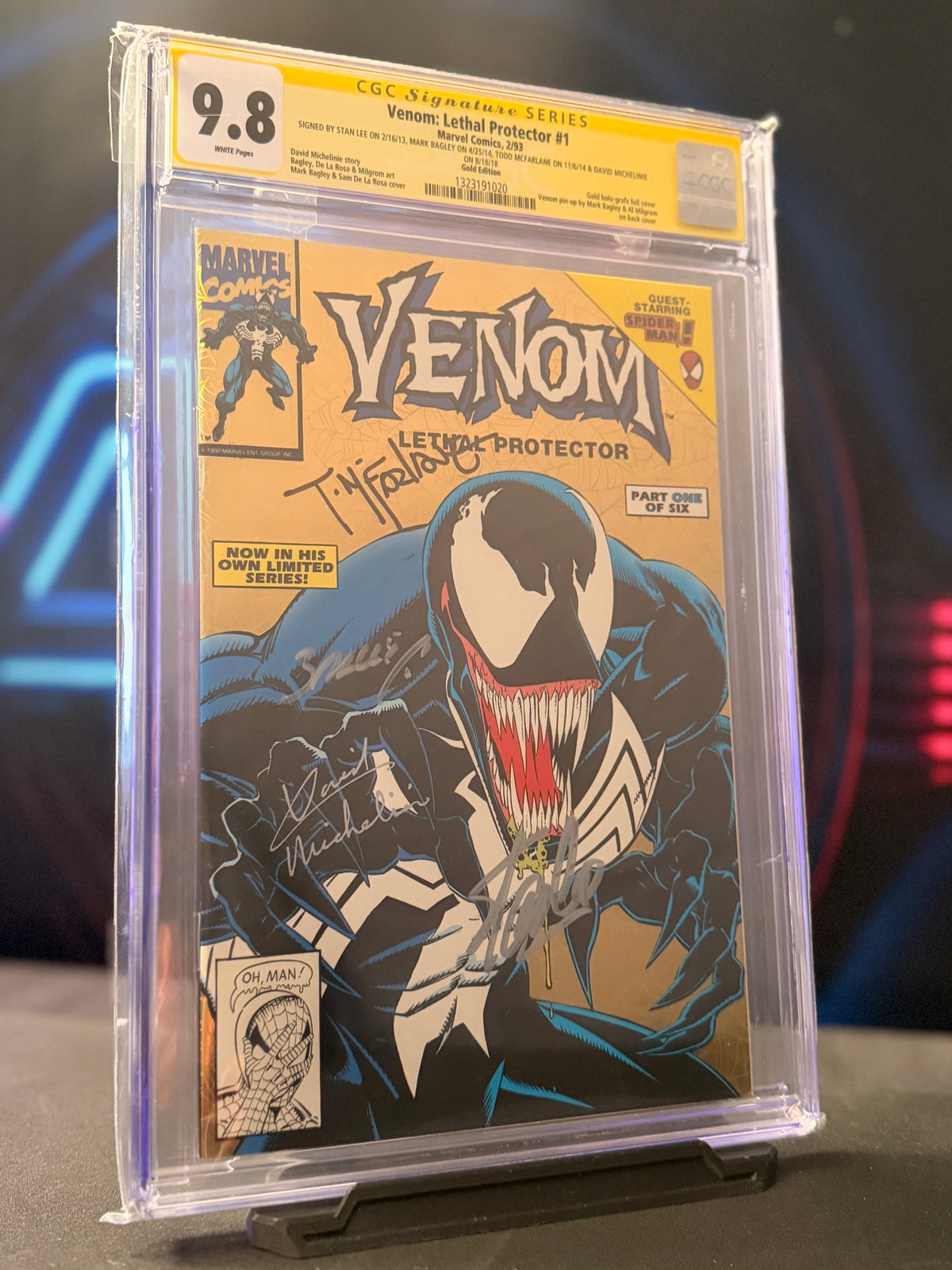 Venom: Lethal Protector #1 2/93 Signed by Stan Lee and McFarlane Gold Edition