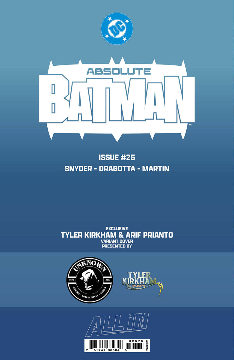 ABSOLUTE BATMAN #25 TYLER KIRKHAM EXCLUSIVE VIRGIN VAR (10/28/2026)