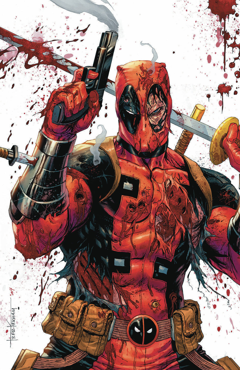Deadpool Wolverine #1 Tyler Kirkham Exclusive Battle Damage Virgin Var