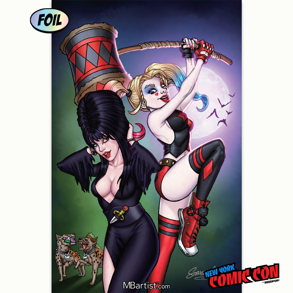 COMIC BOOK, PREORDER | HARLEY QUINN X ELVIRA #1: VARIANT EXCLUSIVE by Steven Ahola