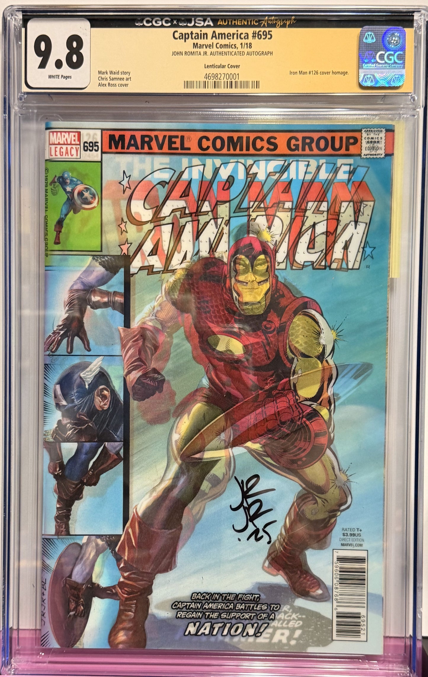 9.8 Signed Captain America #695