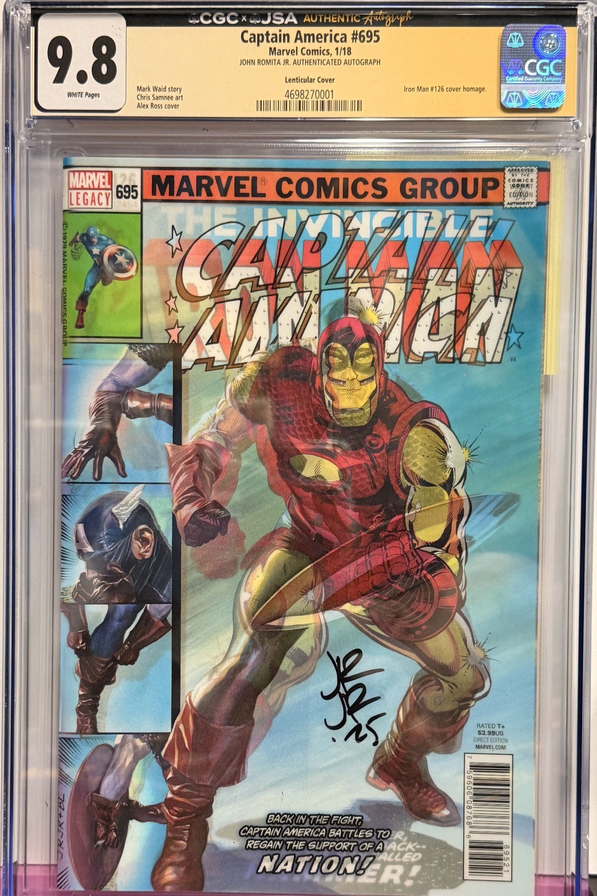 9.8 Signed Captain America #695