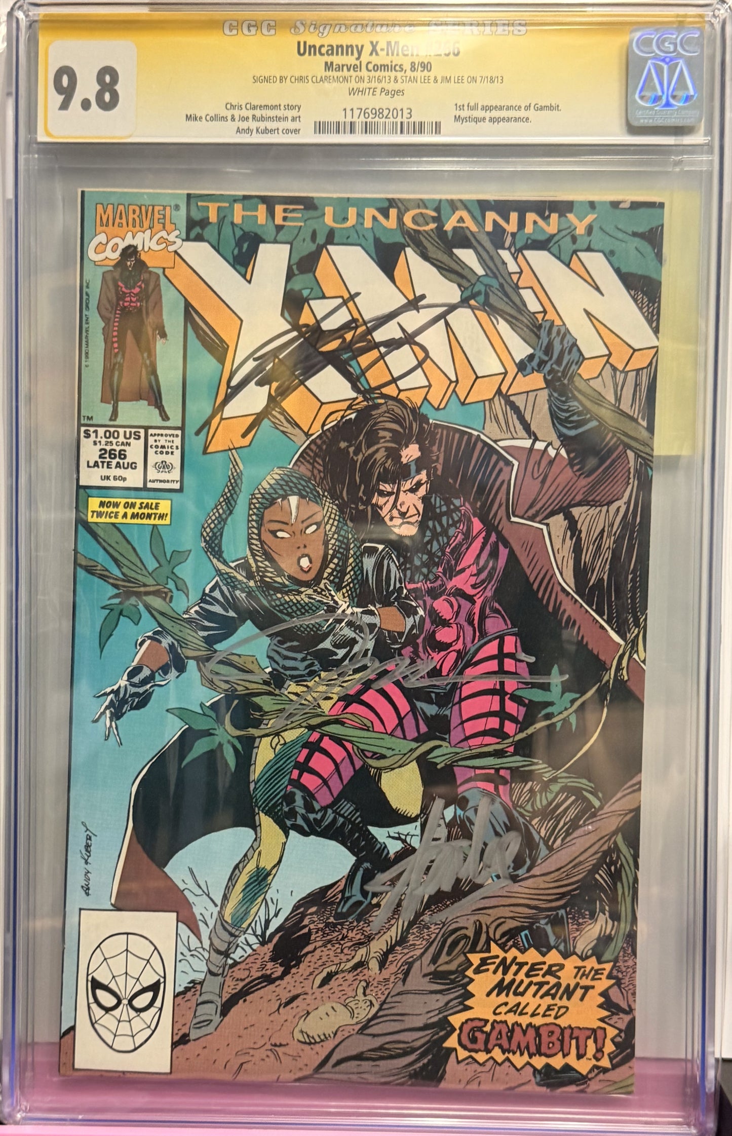 9.8 Double Signed Uncanny X-Men #266 8/90