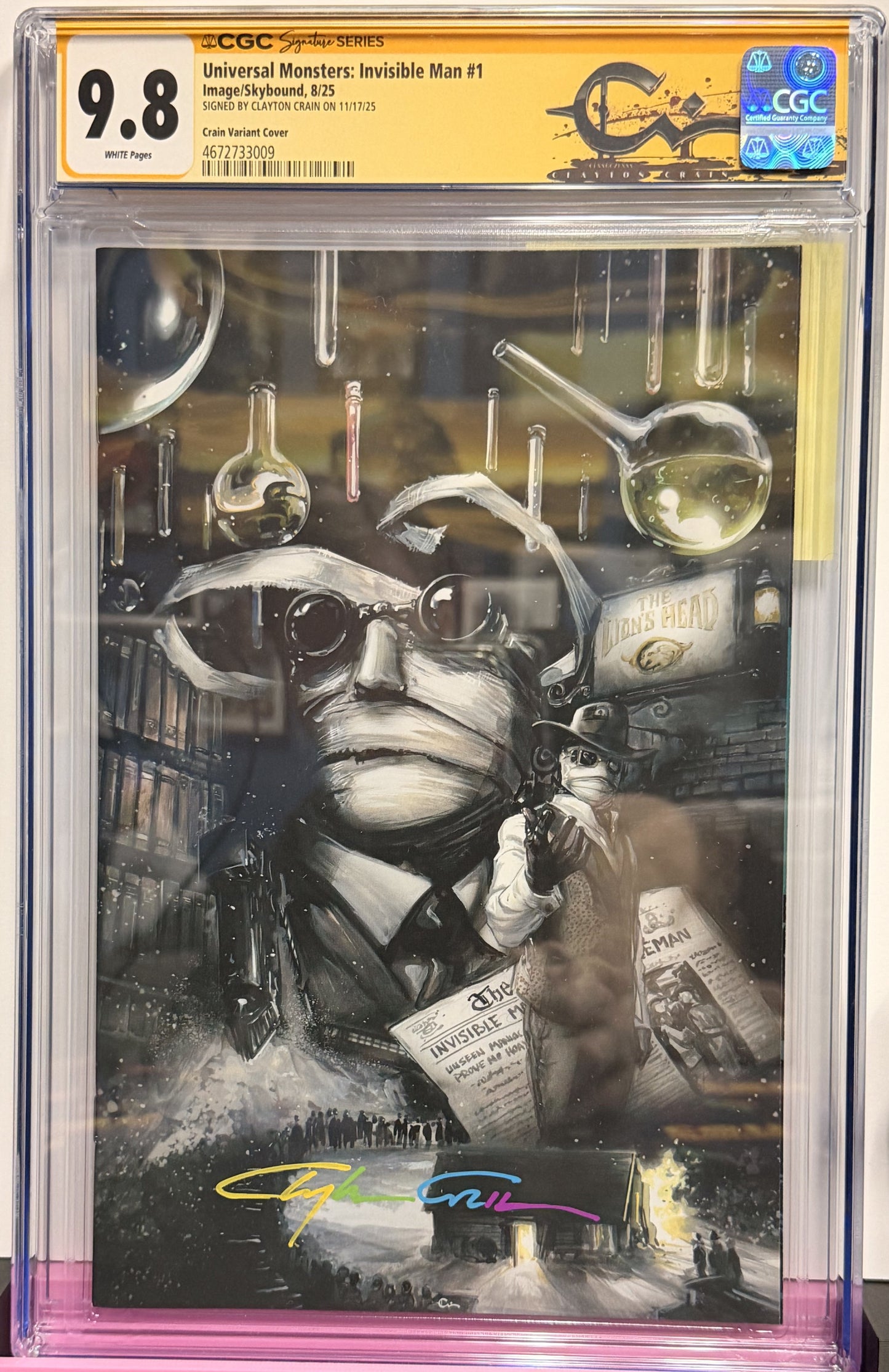 9.8 Signed Universal Monsters: Invisible Man #1 Crain