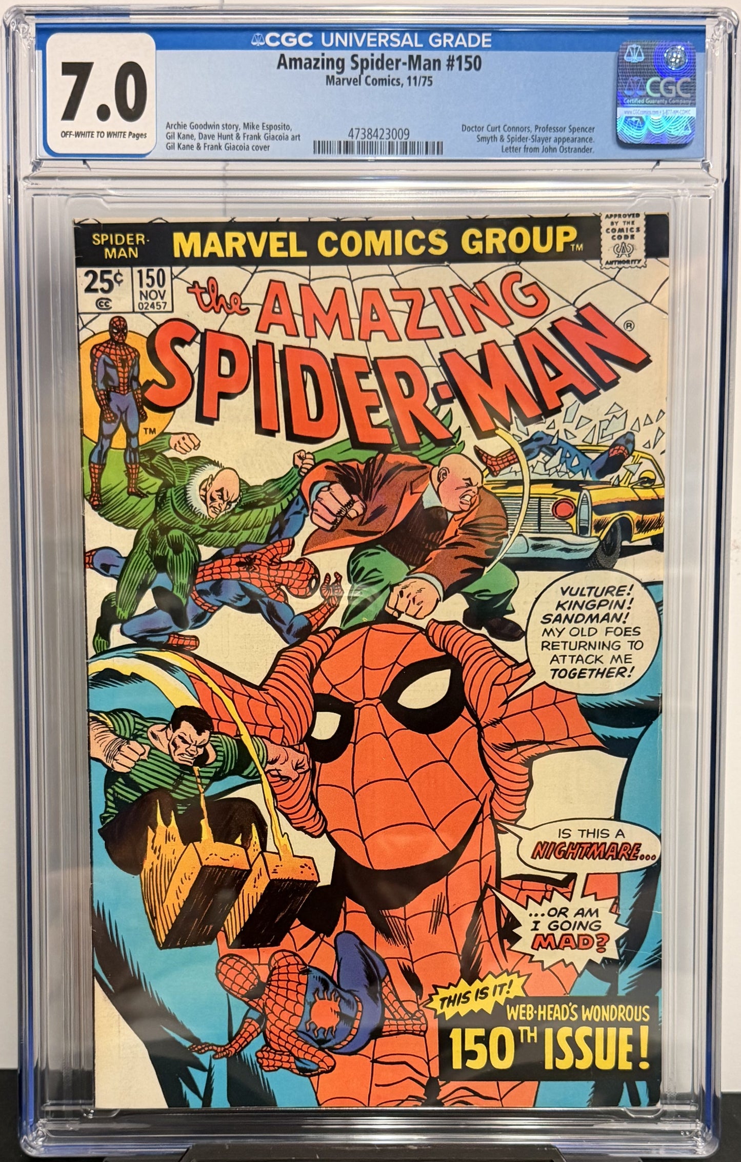 7.0 CGC Amazing Spider-Man #150 11/75