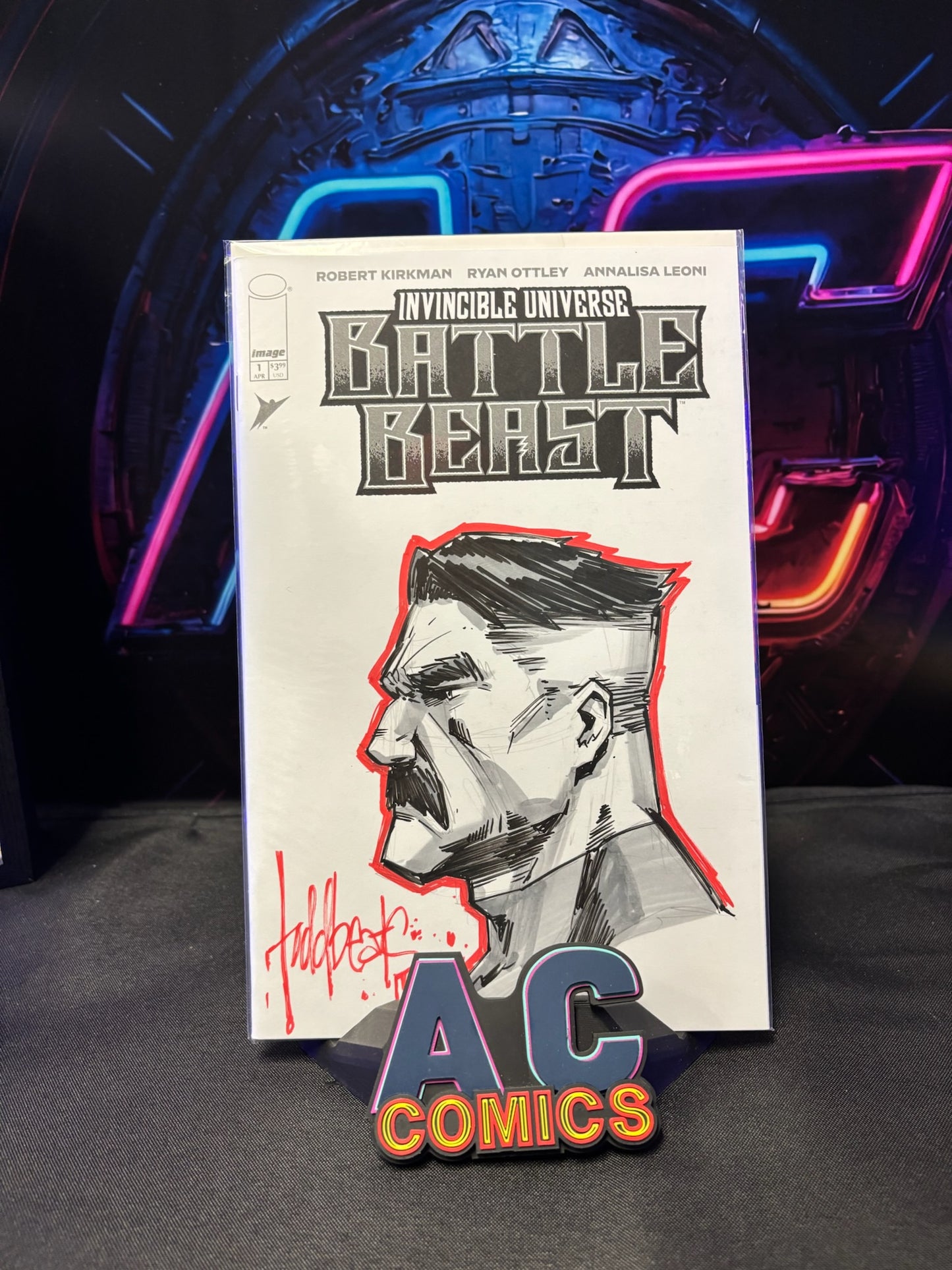 Todd Beats Custom Sketch on a Battle Beast Blank Cover