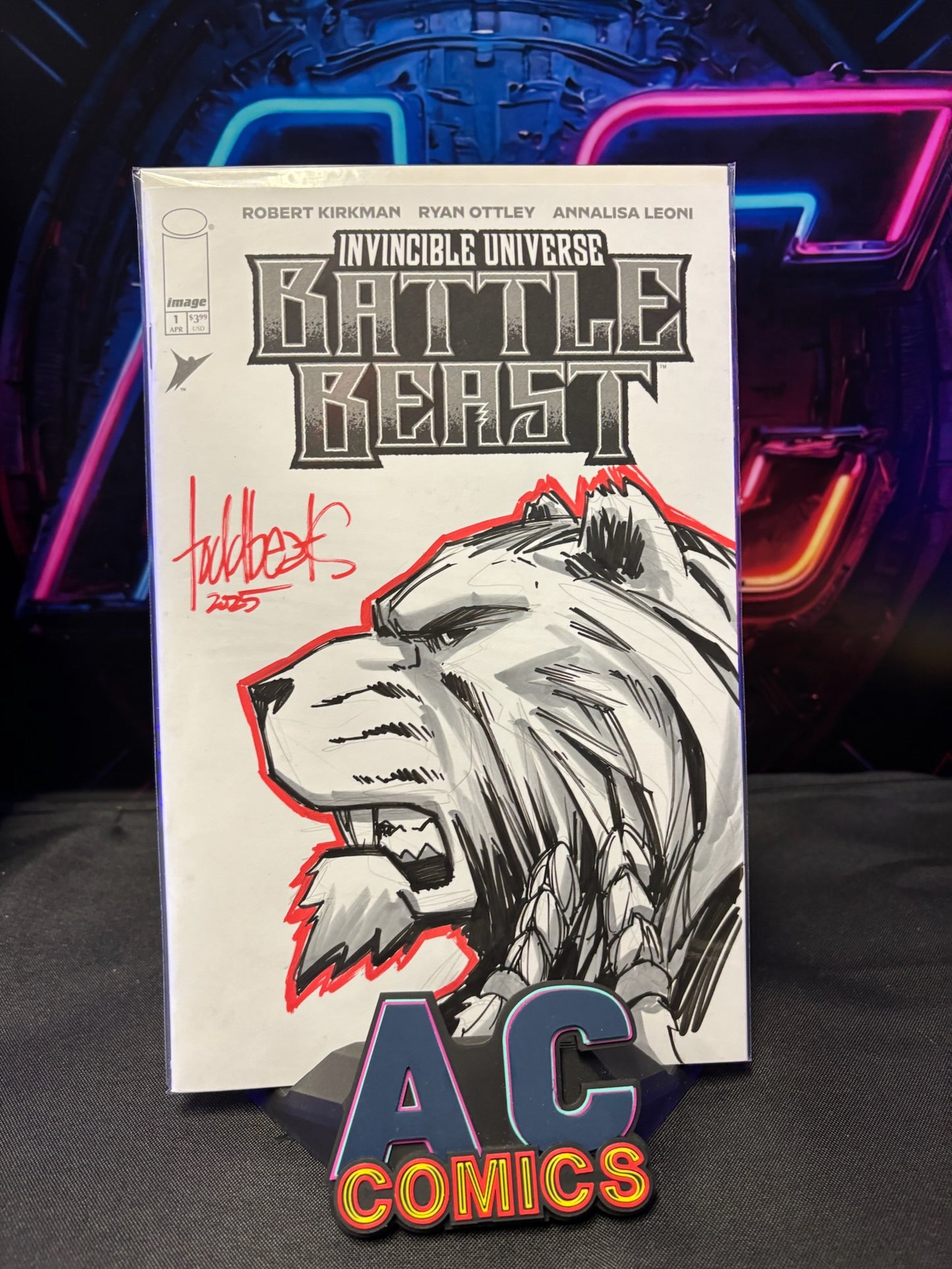 Todd Beats Custom Sketch on a Battle Beast Blank Cover