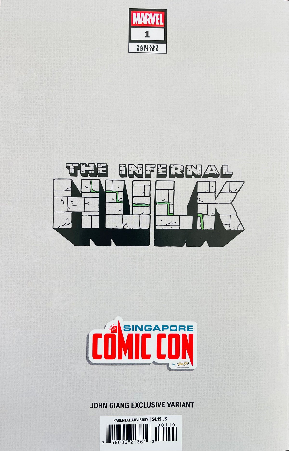 Infernal Hulk #1 JOHN GIANG Singapore Comic Con Exclusive Trade Dress