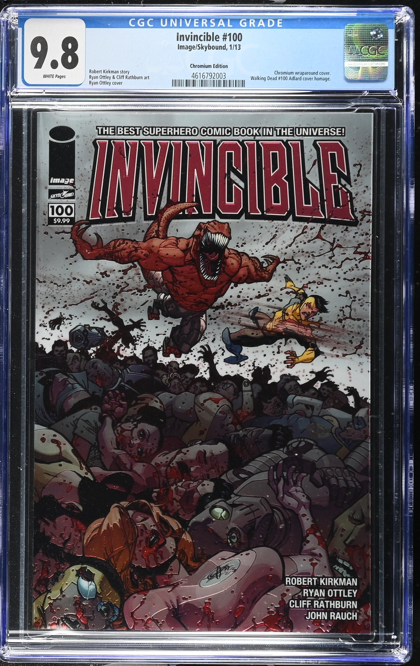 Invincible #100 CGC 9.8 (Ottley Wraparound Chromium Variant)