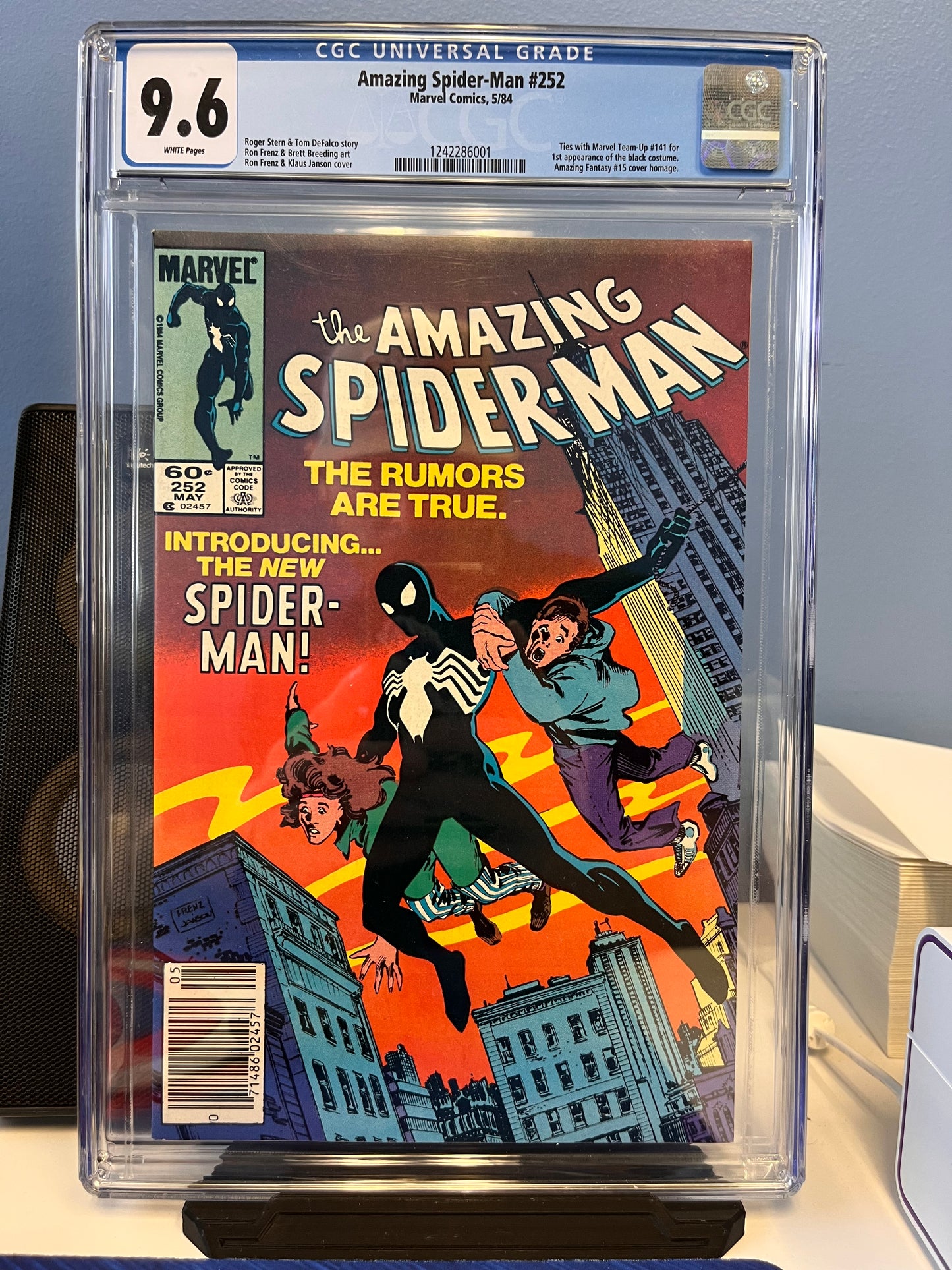 CGC Universal Grade 9.6 Amazing Spider-Man #252 5/84 1st Appearance of the Black Costume