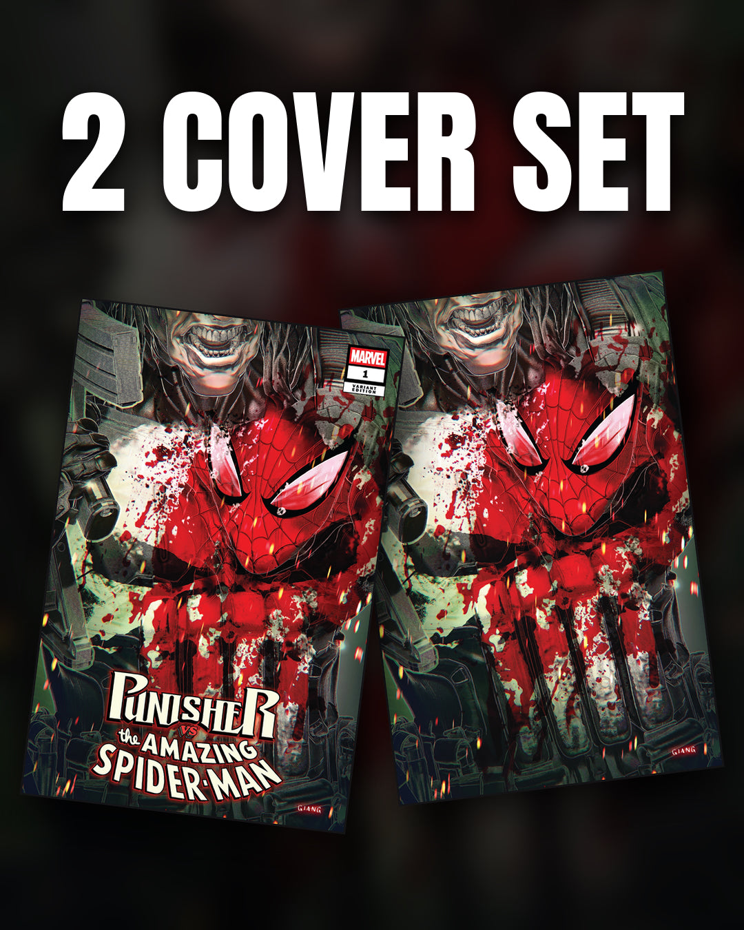 Punisher vs Spider man #1 John Giang SDCC Exclusive Trade/ Virgin set