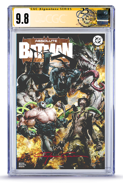 [Preorder] 9.8 Graded and Signed Absolute Batman #19, Clayton Crain Trade [All Characters Var.]