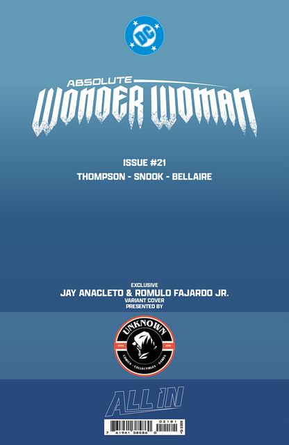 [BLACK & WHITE] ABSOLUTE WONDER WOMAN #21 JAY ANACLETO EXCLUSIVE VIRGIN VAR (06/24/2026)