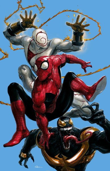 Amazing Spider-Man/Venom: Death Spiral #1 Clayton Crain Blue Full Art Chicago Fan Expo Exclusive