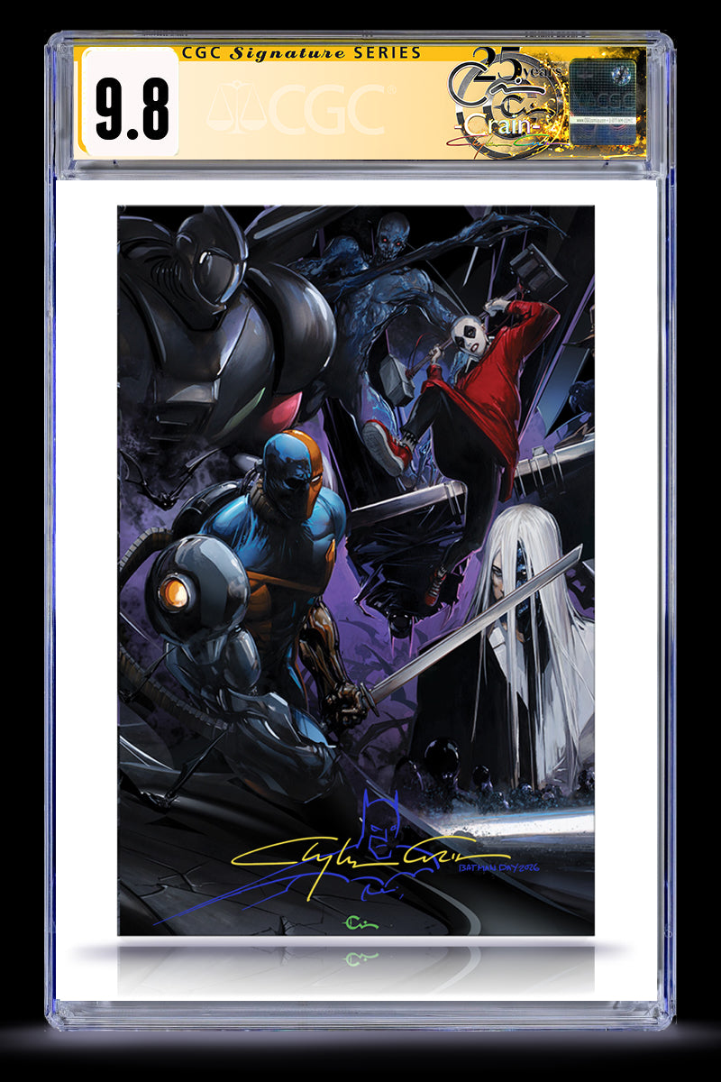 Absolute Batman #23 Clayton Crain Deathstroke Full Art CGC 9.8, image 5