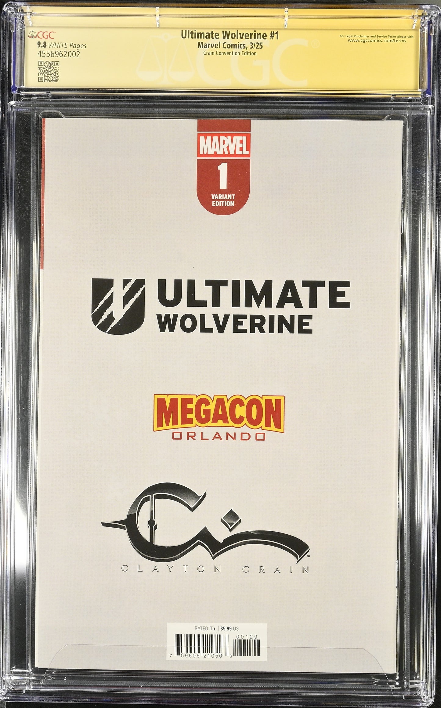 (A) A Ultimate Wolverine #1 Clayton Crain Murder Signature CGC 9.8