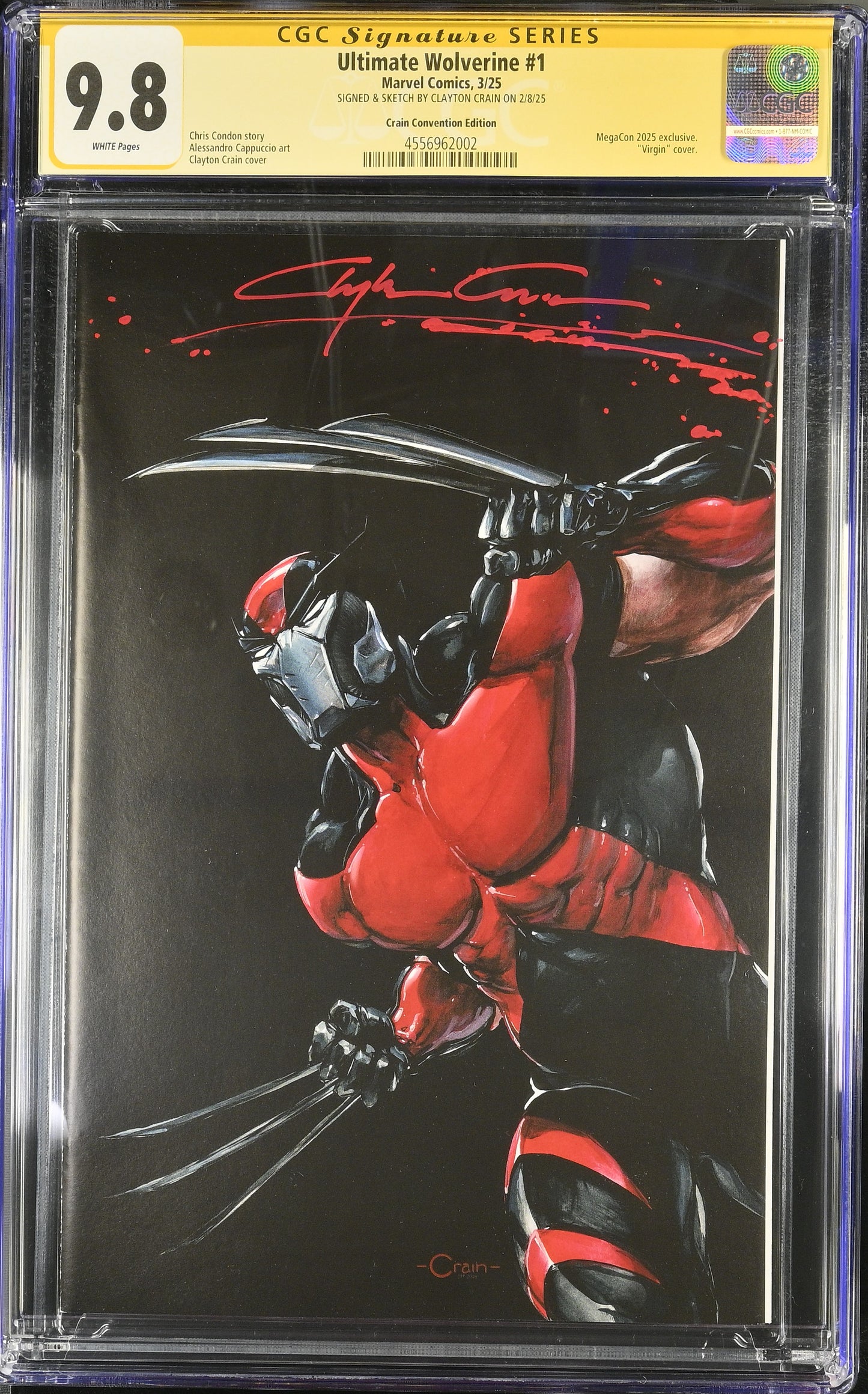 (A) A Ultimate Wolverine #1 Clayton Crain Murder Signature CGC 9.8