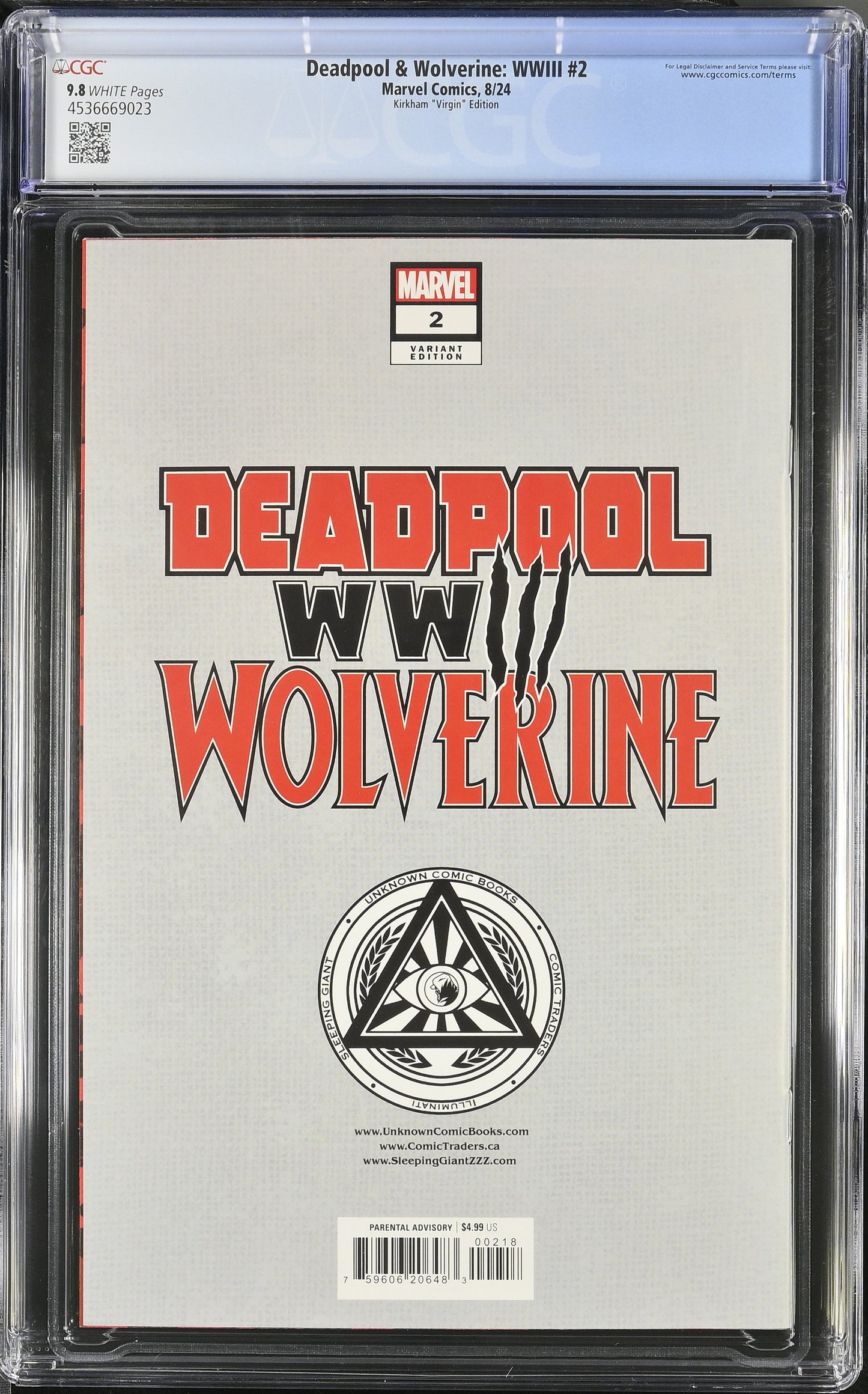 Deadpool Vs. Wolverine WW3 Kirkham Virgin Cover CGC 9.8