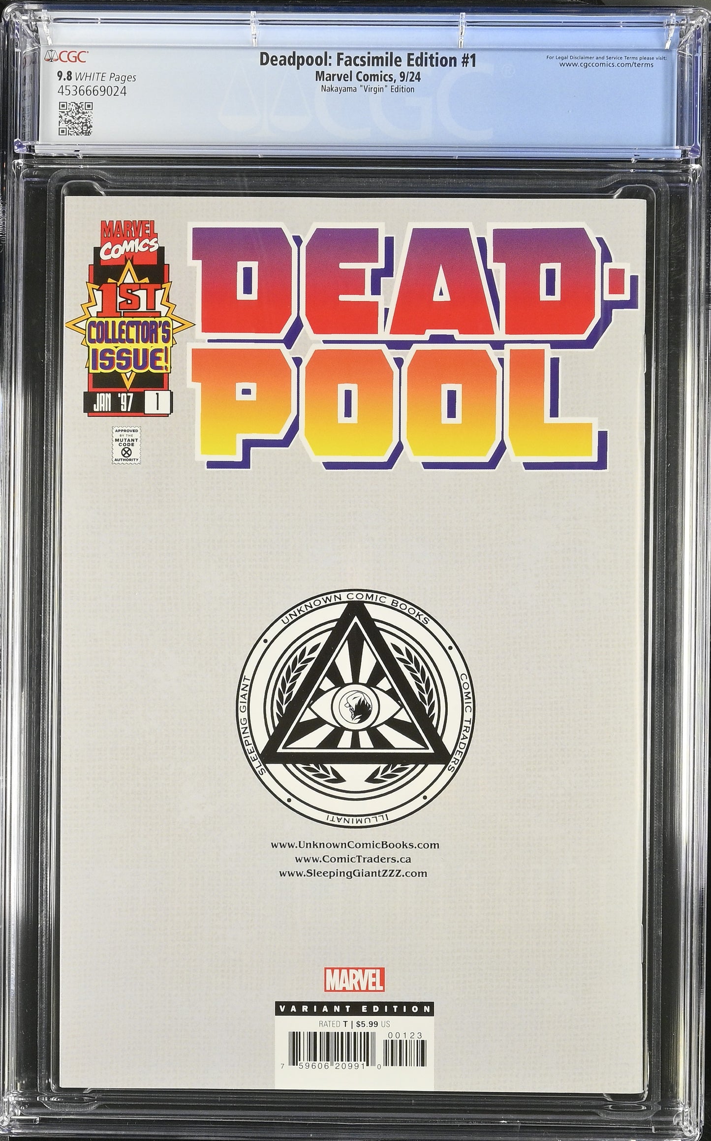 Deadpool #1 DNA VIRGIN cover CGC 9.8