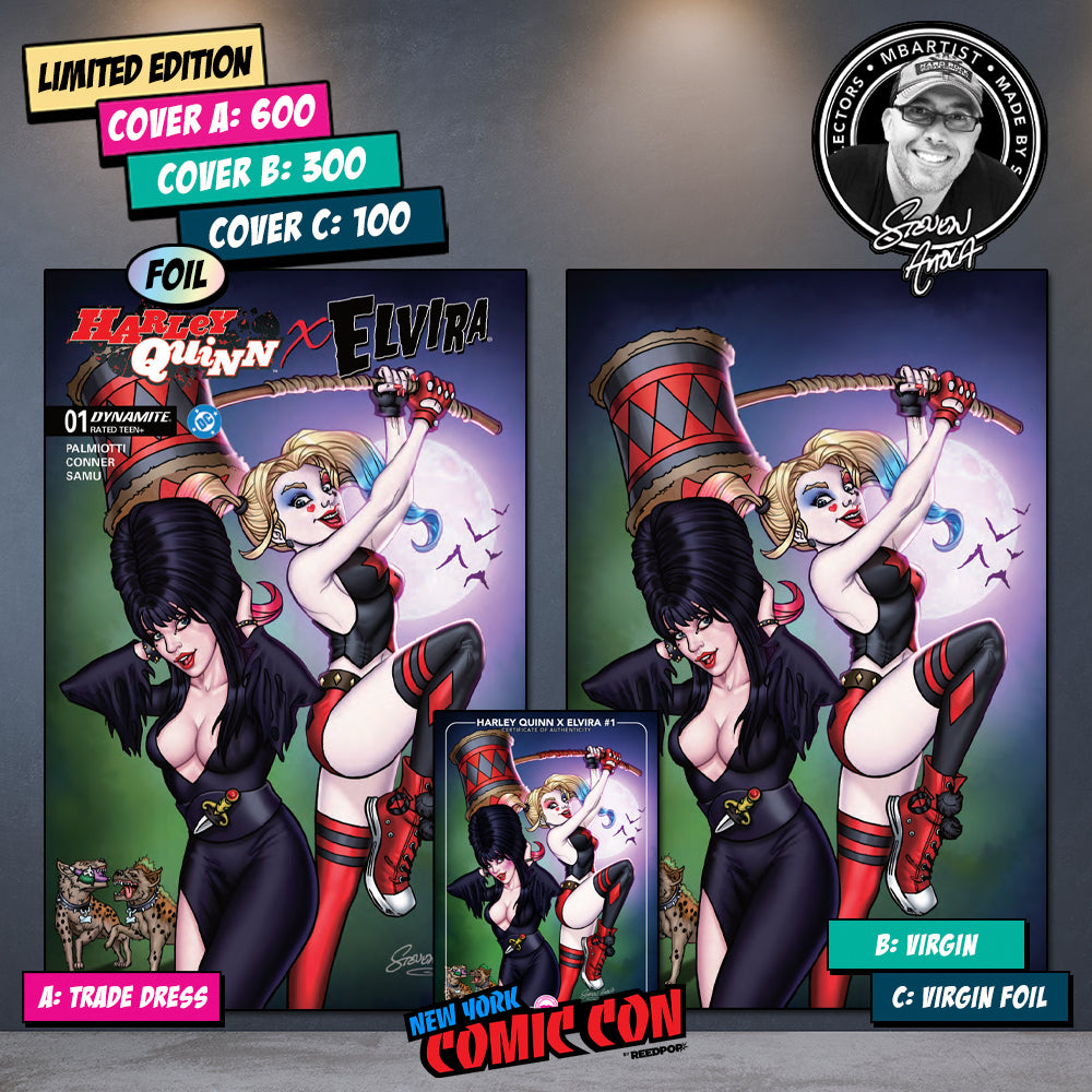 COMIC BOOK, PREORDER | HARLEY QUINN X ELVIRA #1: VARIANT EXCLUSIVE by Steven Ahola