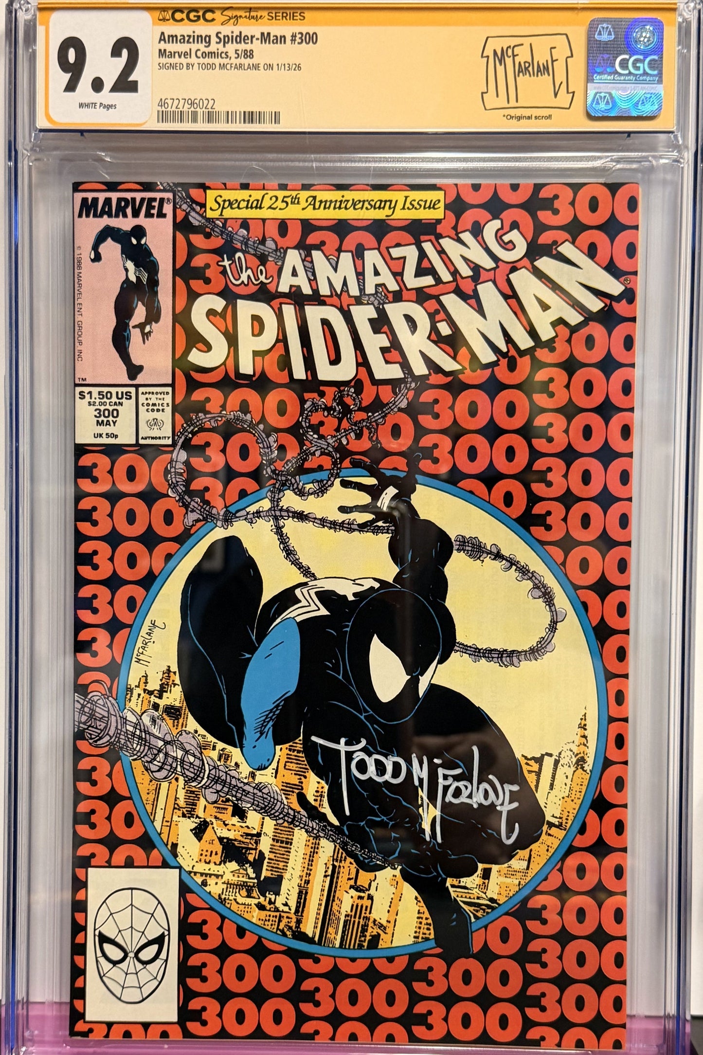 9.2 Signed Amazing Spider-Man #300 5/88