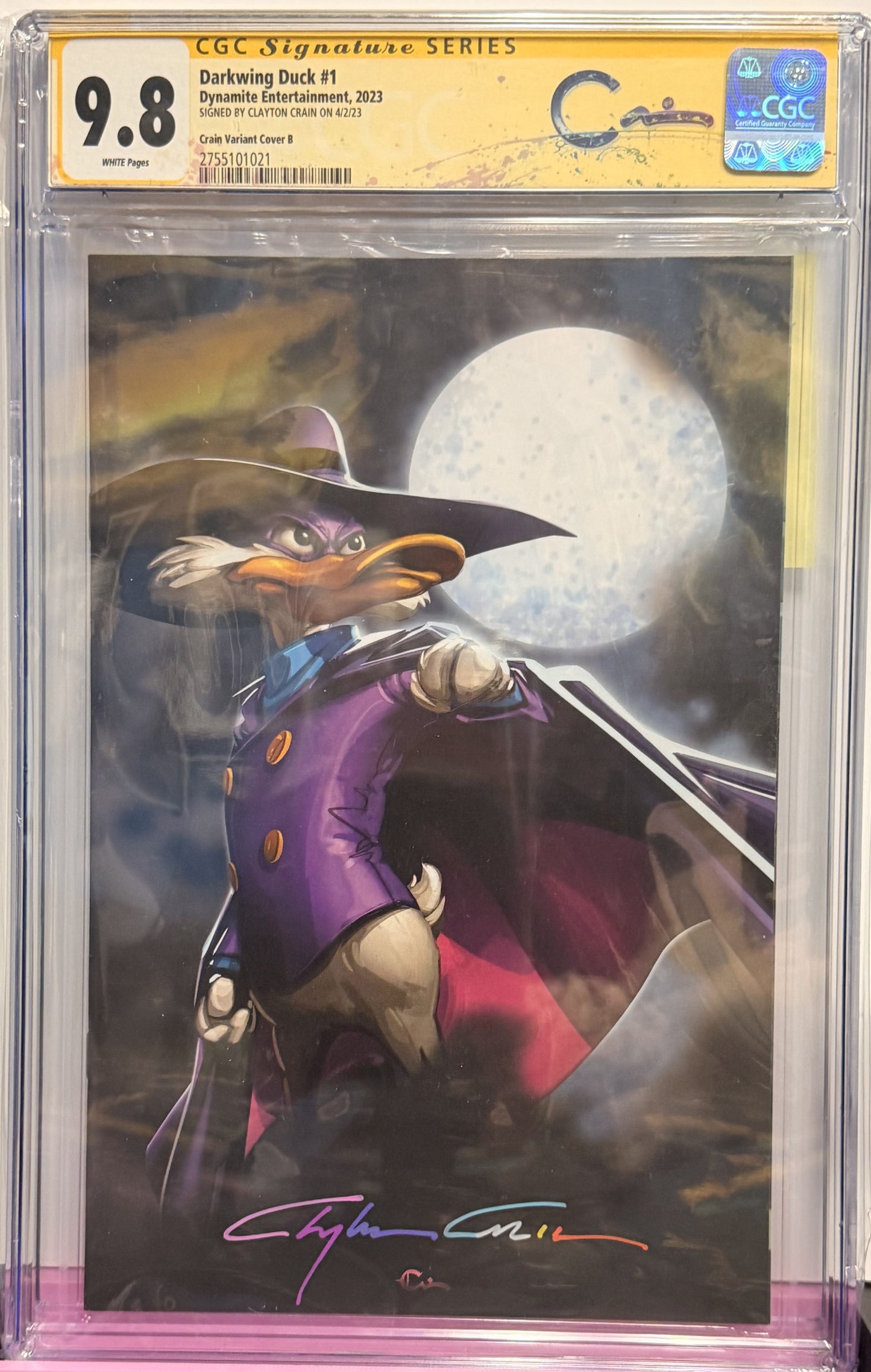 9.8 Signed Darkwing Duck #1 Clayton Crain