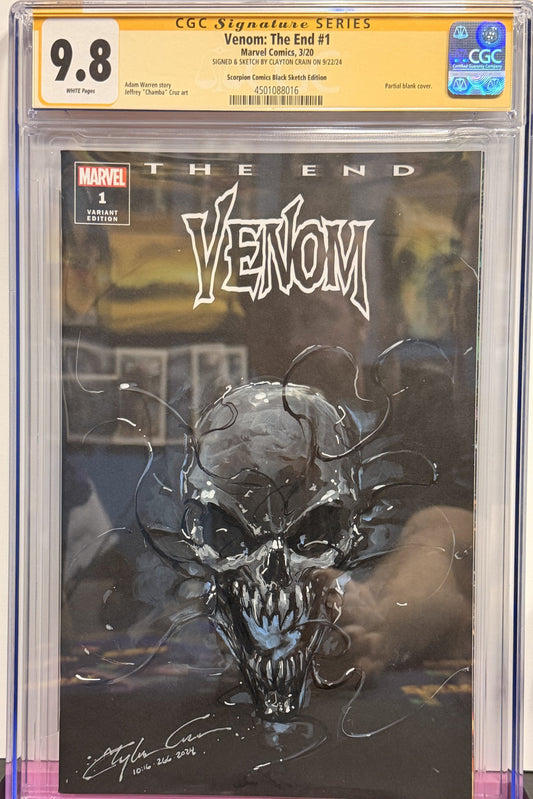 9.8 Venom: The End #1 Crain Full Sketch Signed