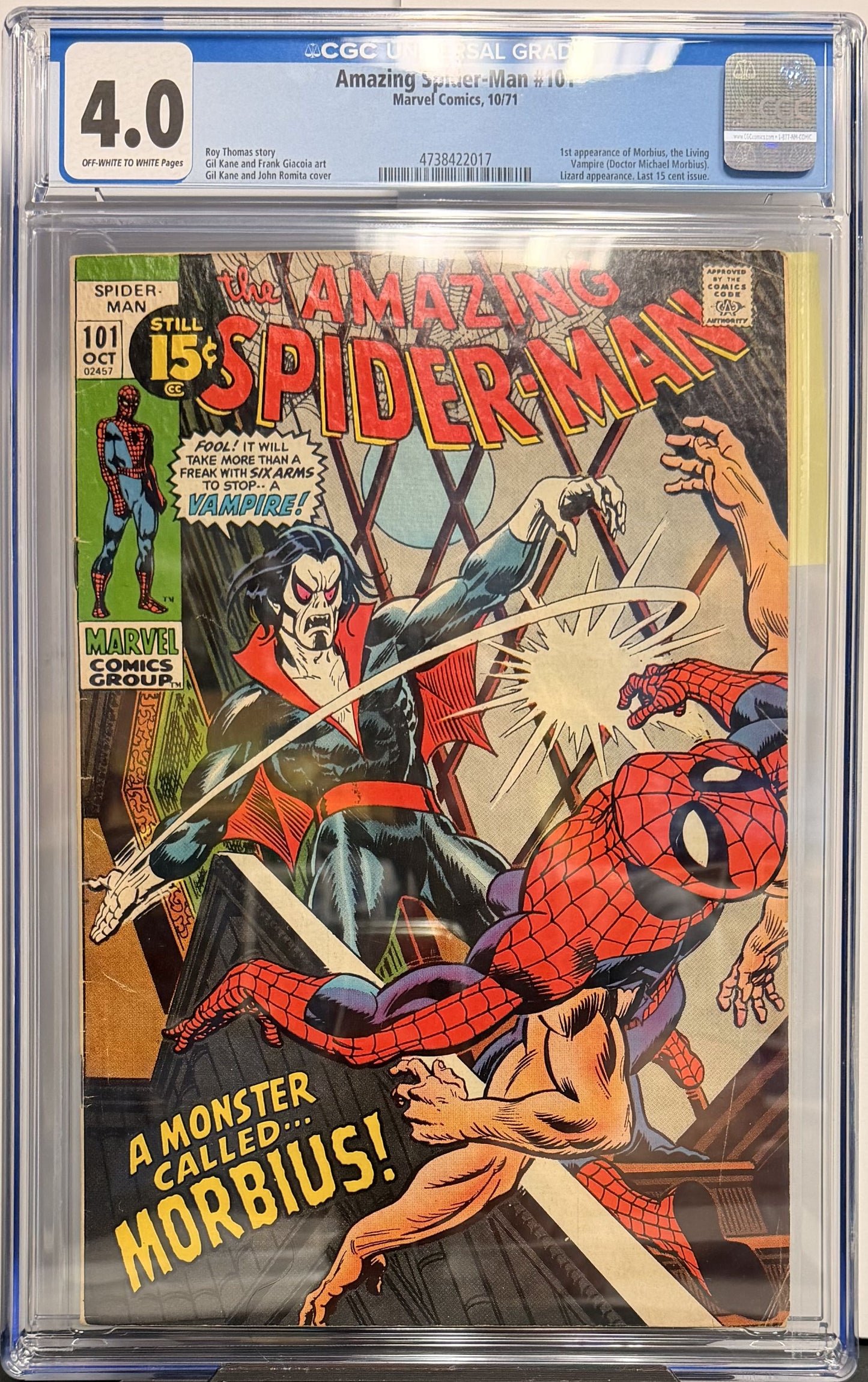 4.0 CGC Amazing Spider-Man #101 10/71