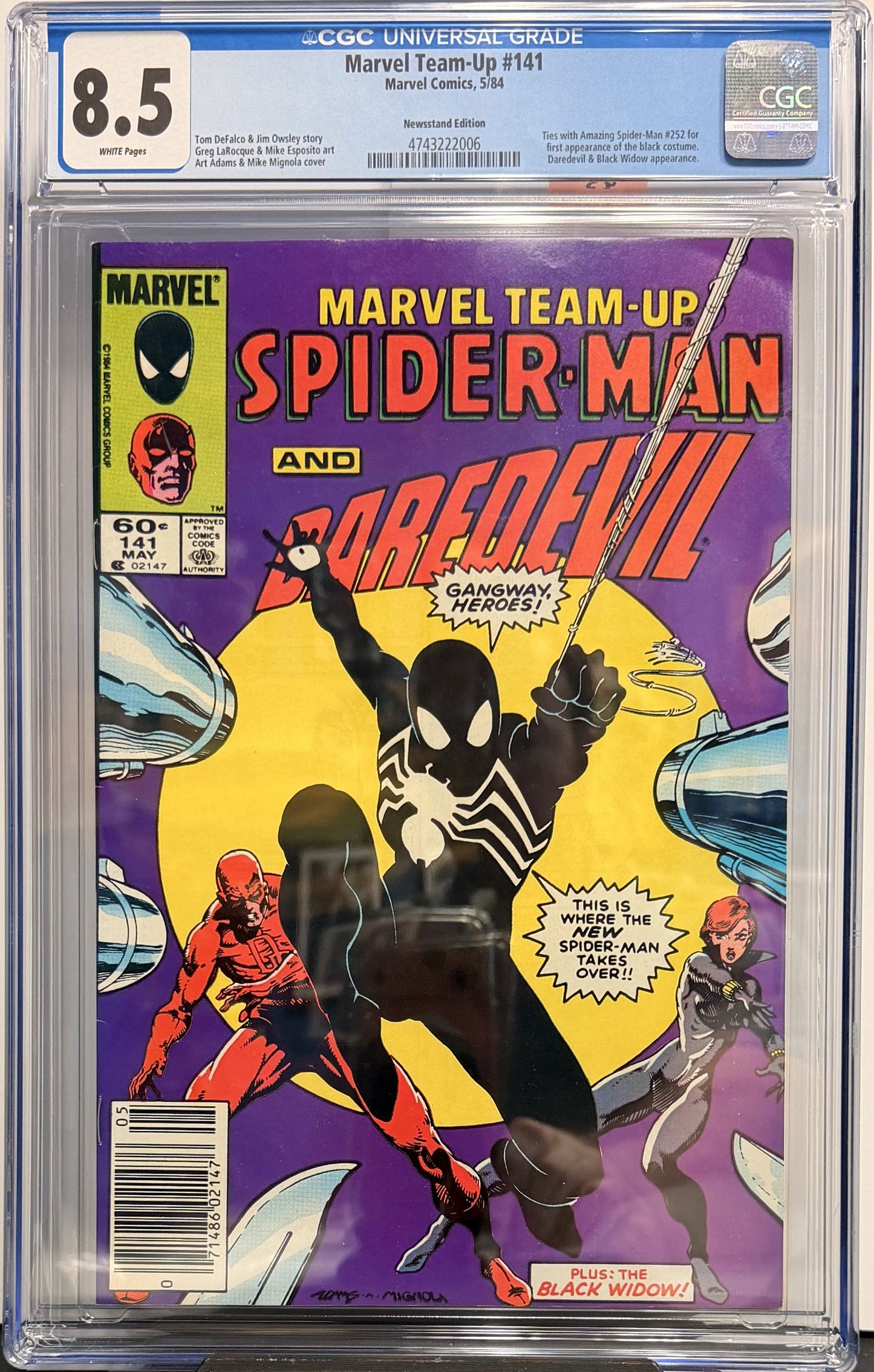 8.5 CGC Marvel Team-Up #141 5/84 Newsstand
