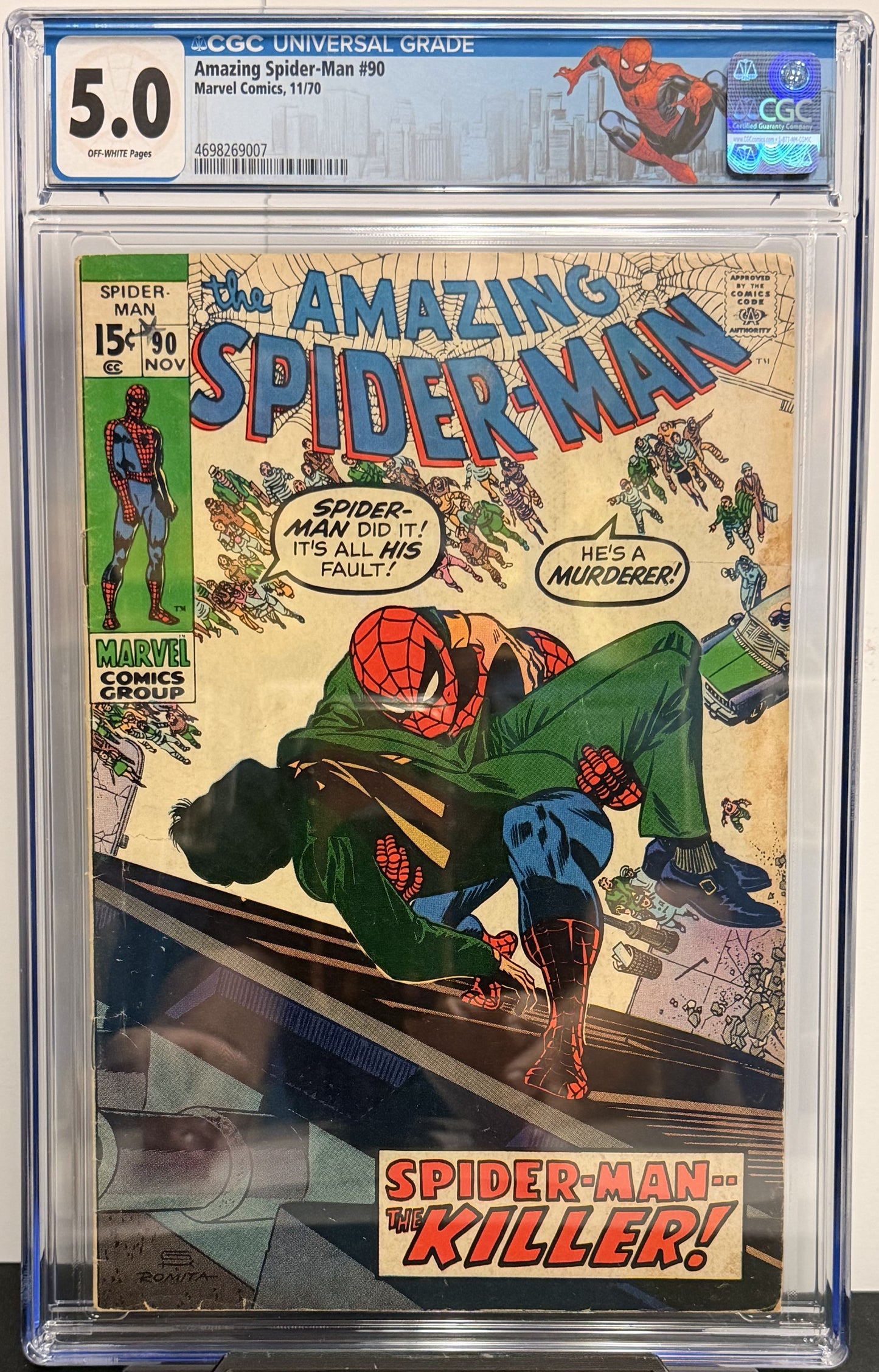 5.0 CGC Amazing Spider-Man #90 11/70 Custom Label
