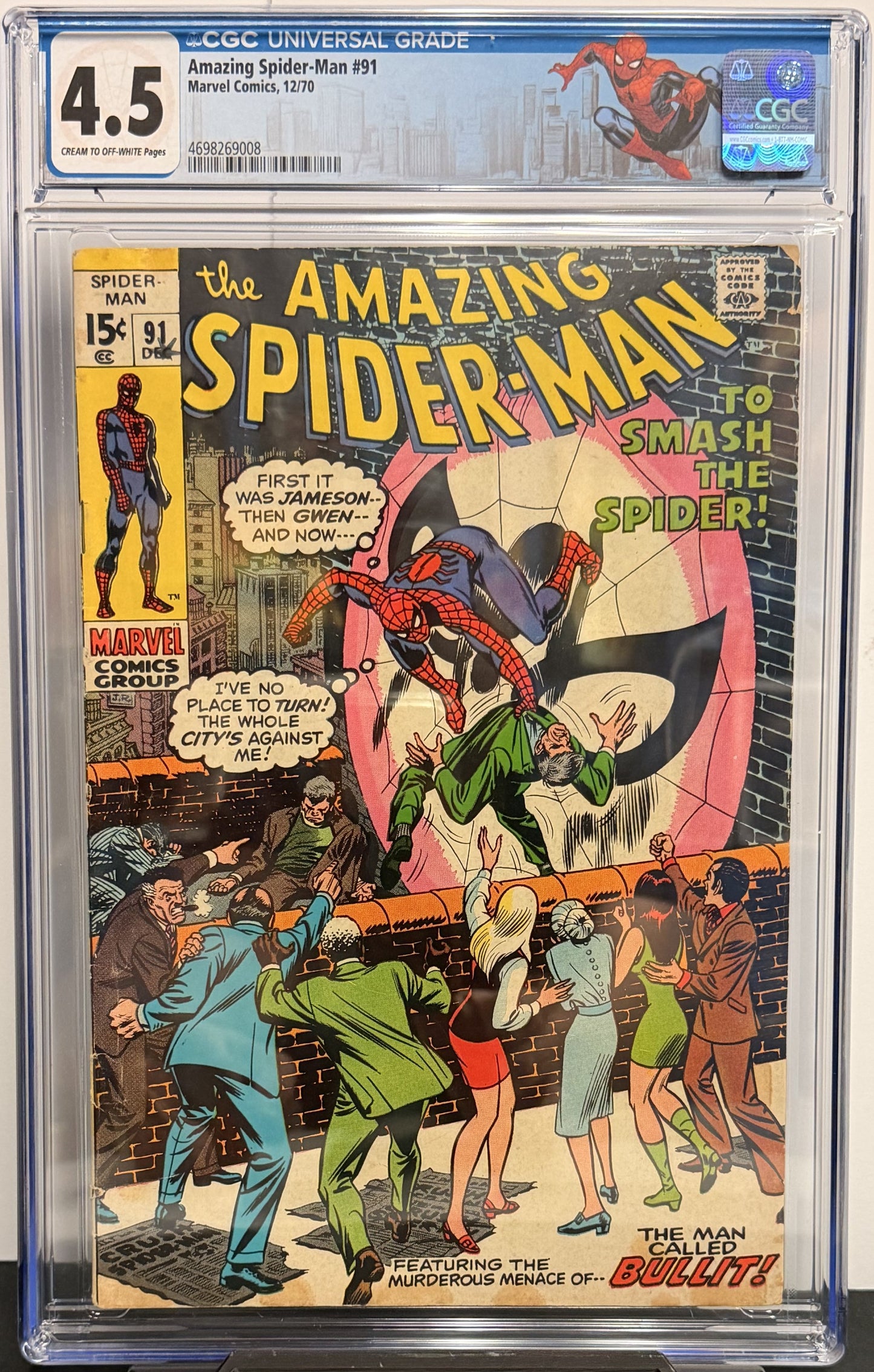 4.5 CGC Amazing Spider-Man #91 12/70 Custom Label