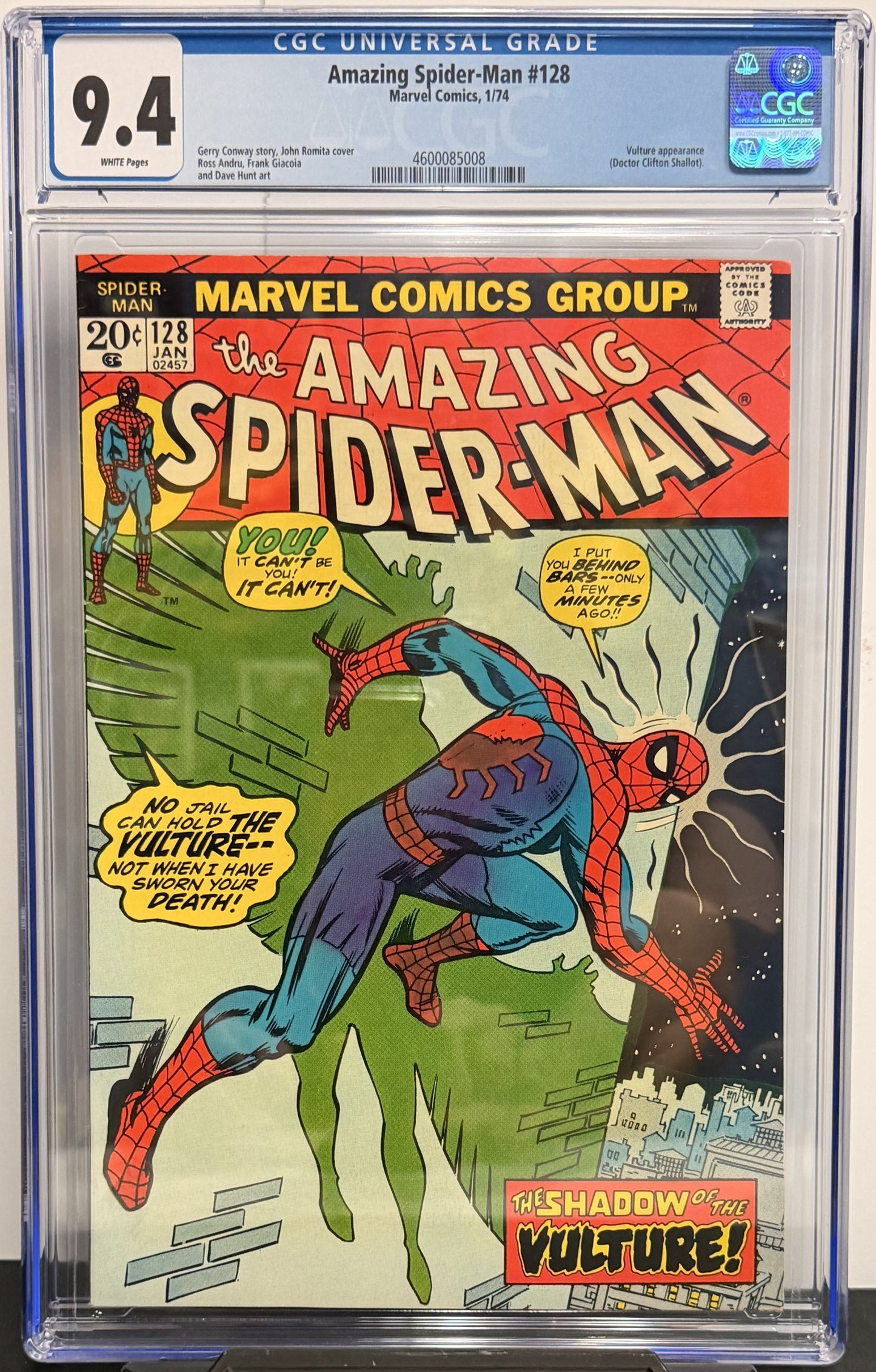 9.4 CGC Amazing Spider-Man #128 1/74