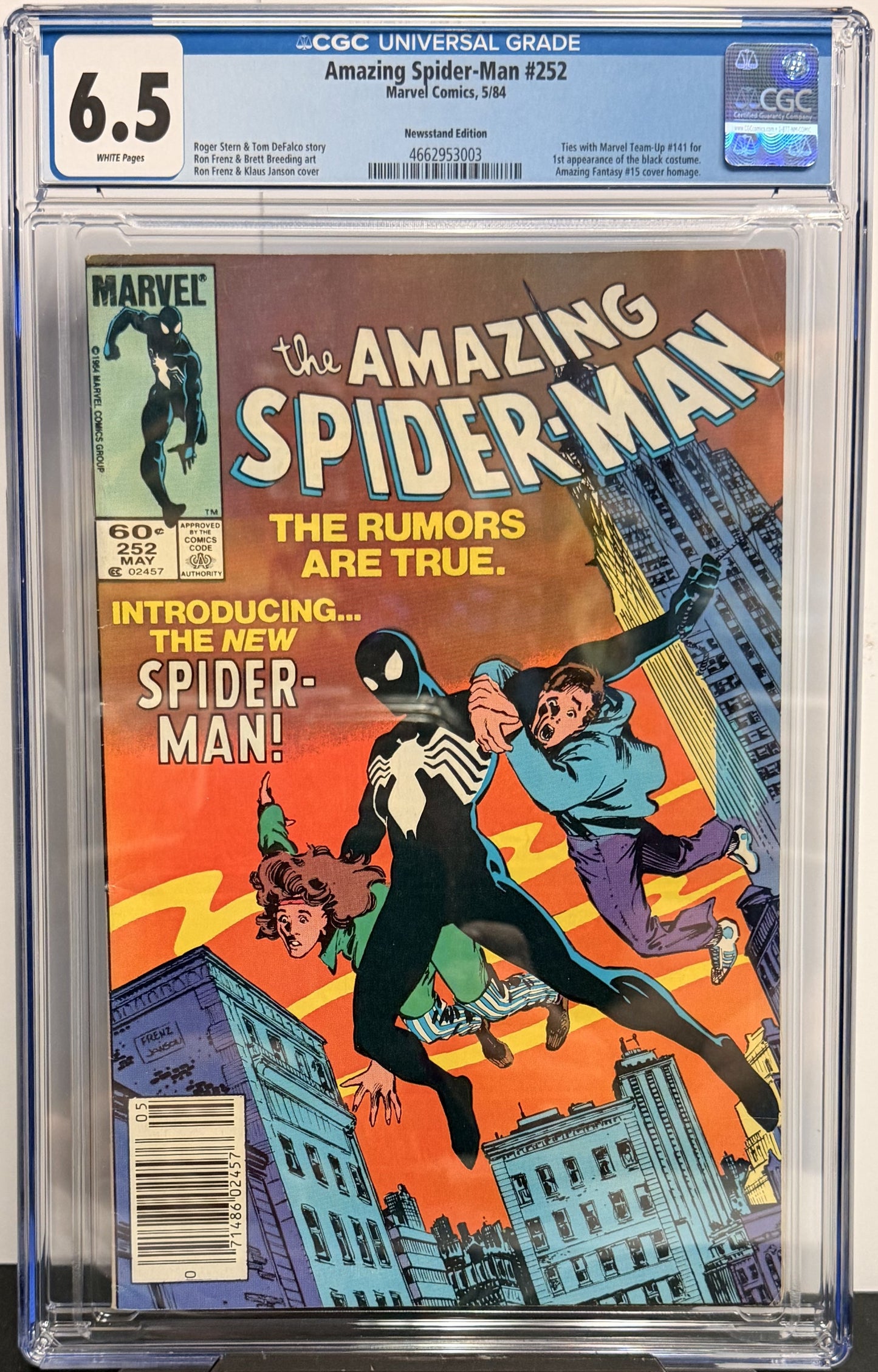 6.5 CGC Amazing Spider-Man #252 5/84 Newsstand
