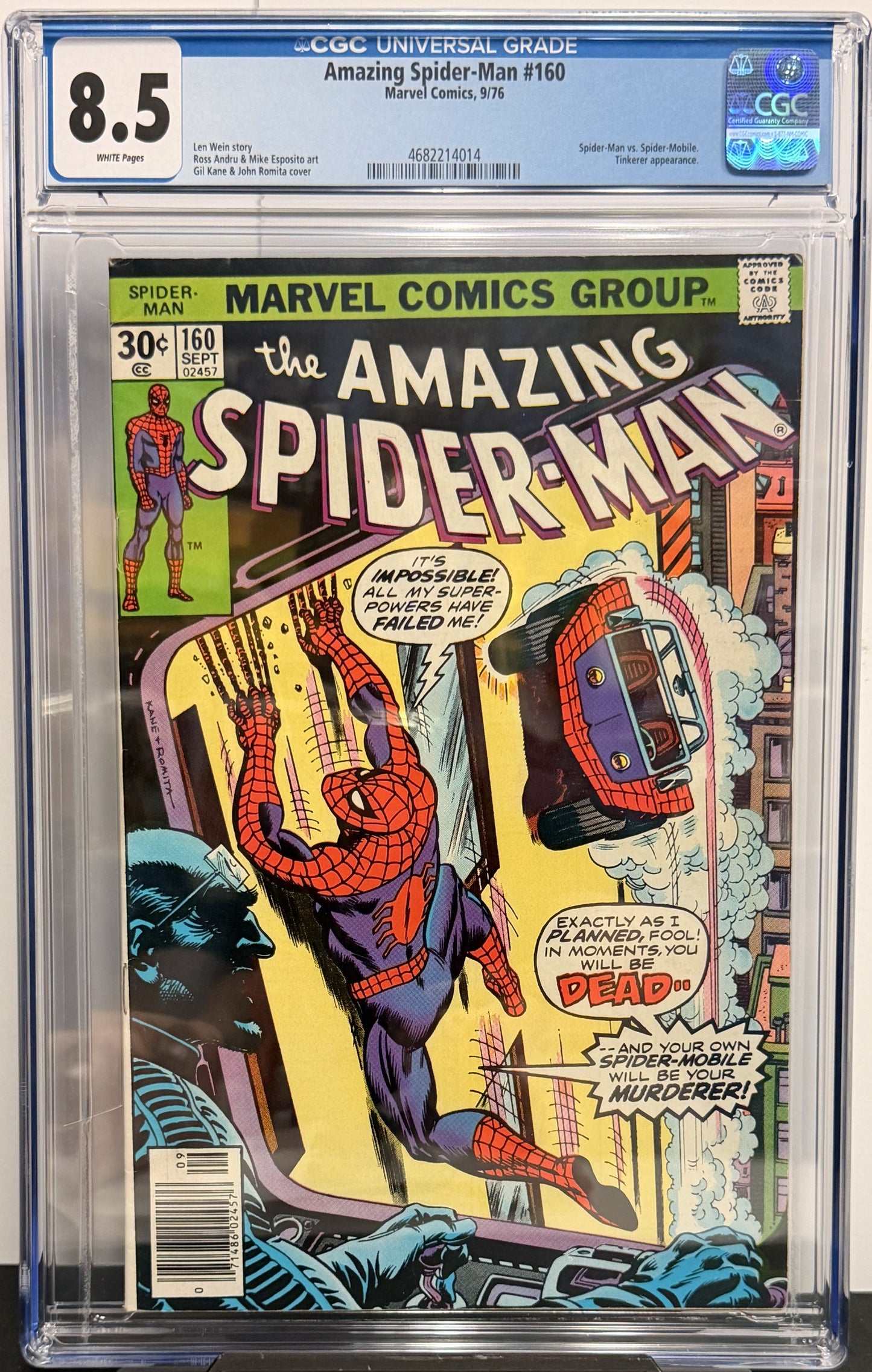 8.5 CGC Amazing Spider-Man #160 9/76
