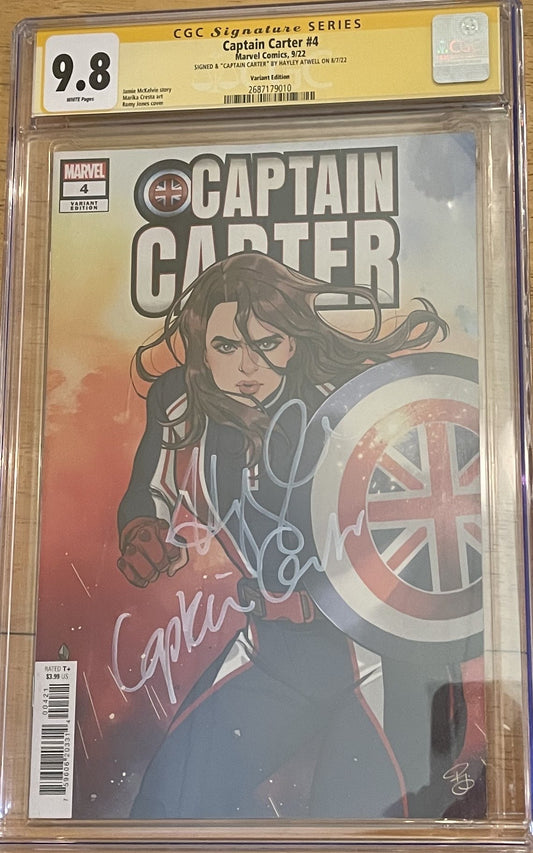 Captain Carter #4 Signed by Hayley Atwell CGC 9.8