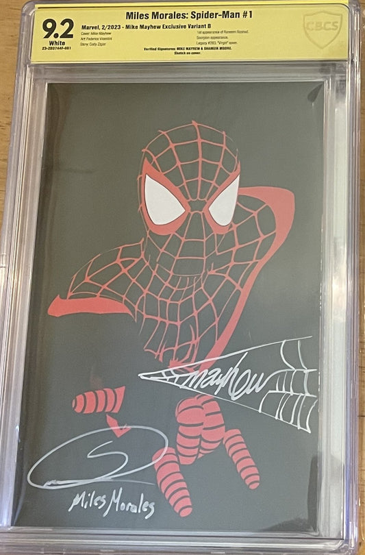 Miles Morales : Spider Man #1 CBCS Signed by Mike Mayhew and Shameik Moore