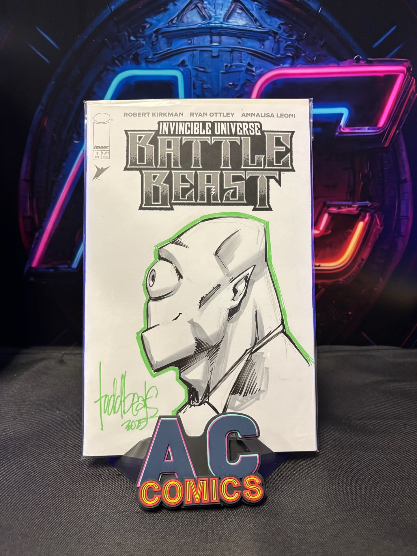 Todd Beats Custom Sketch on a Battle Beast Blank Cover