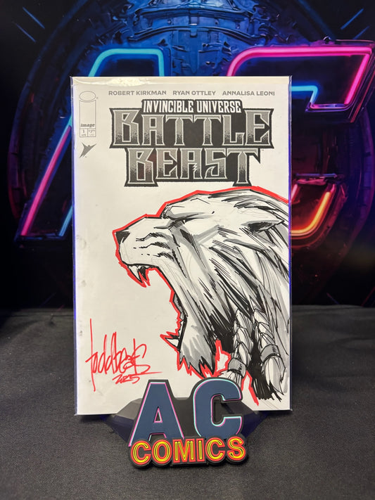 Todd Beats Custom Sketch on a Battle Beast Blank Cover