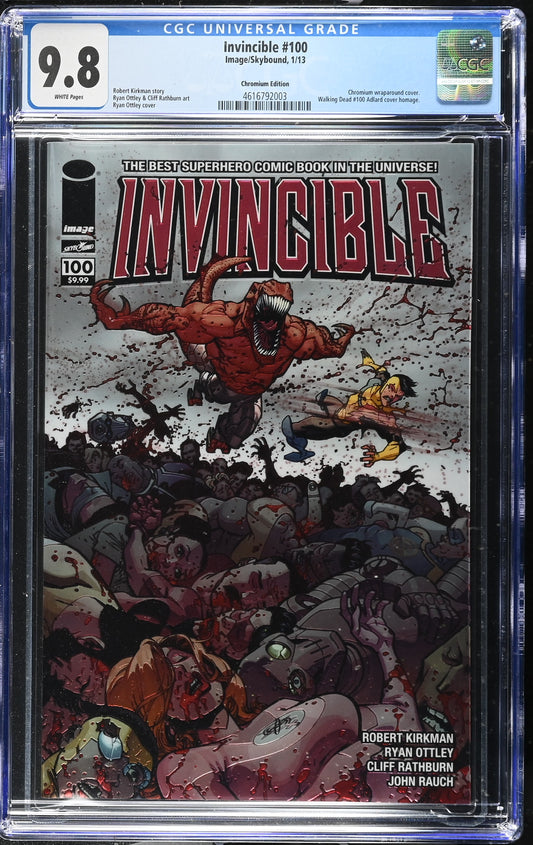 Invincible #100 CGC 9.8 (Ottley Wraparound Chromium Variant)