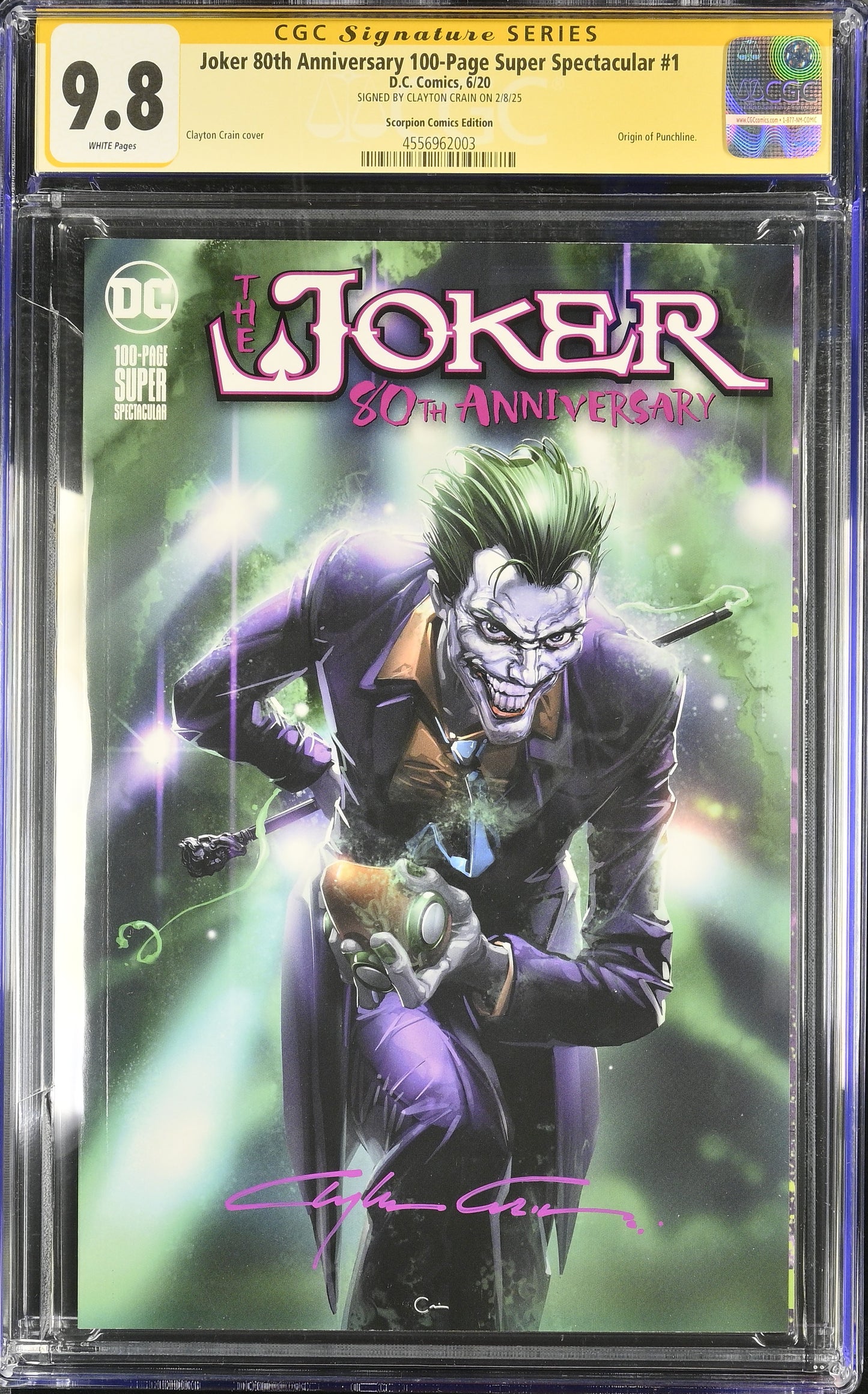 (A) Clayton Crain Joker 80th Anniversary CGC 9.8