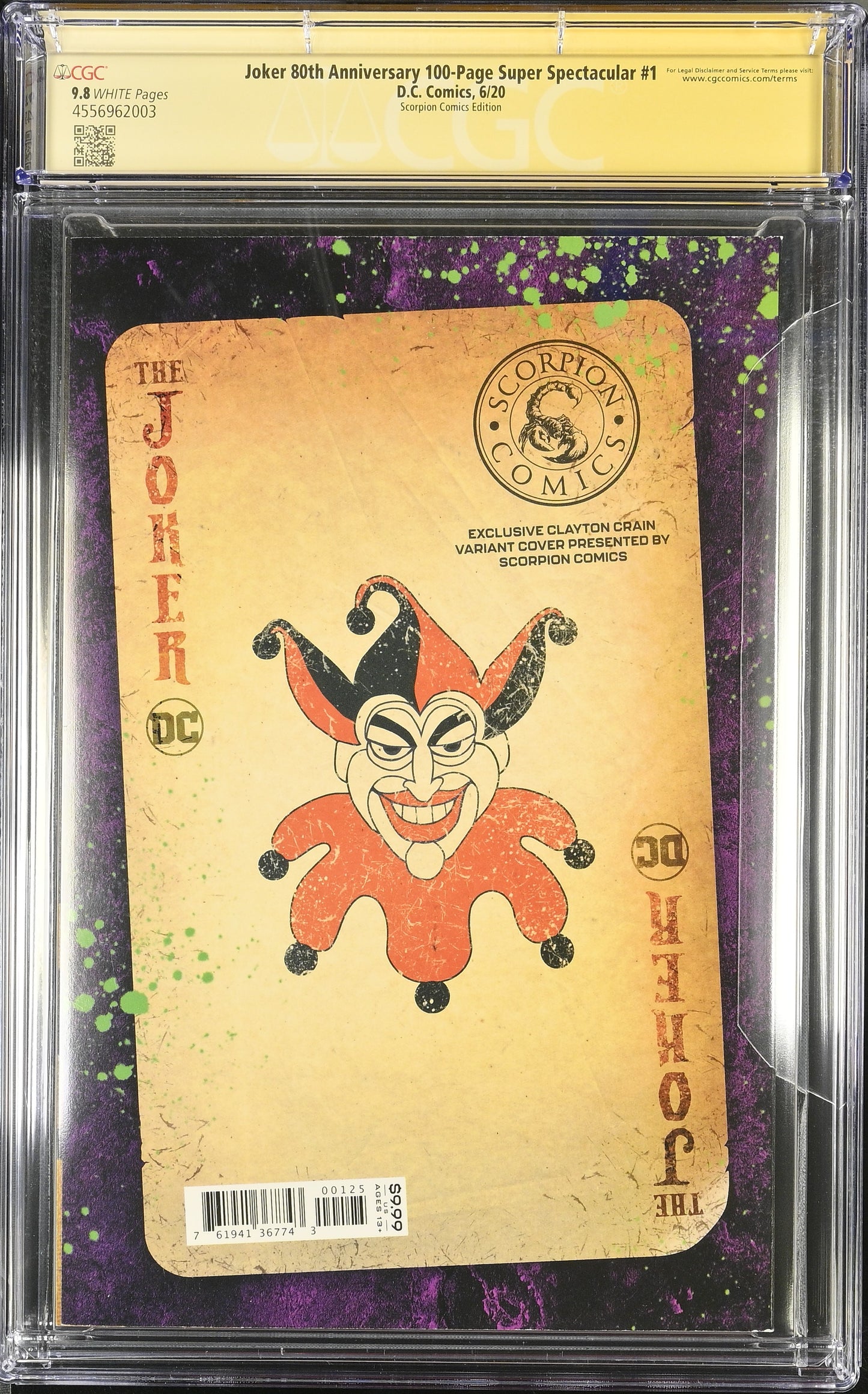 (A) Clayton Crain Joker 80th Anniversary CGC 9.8