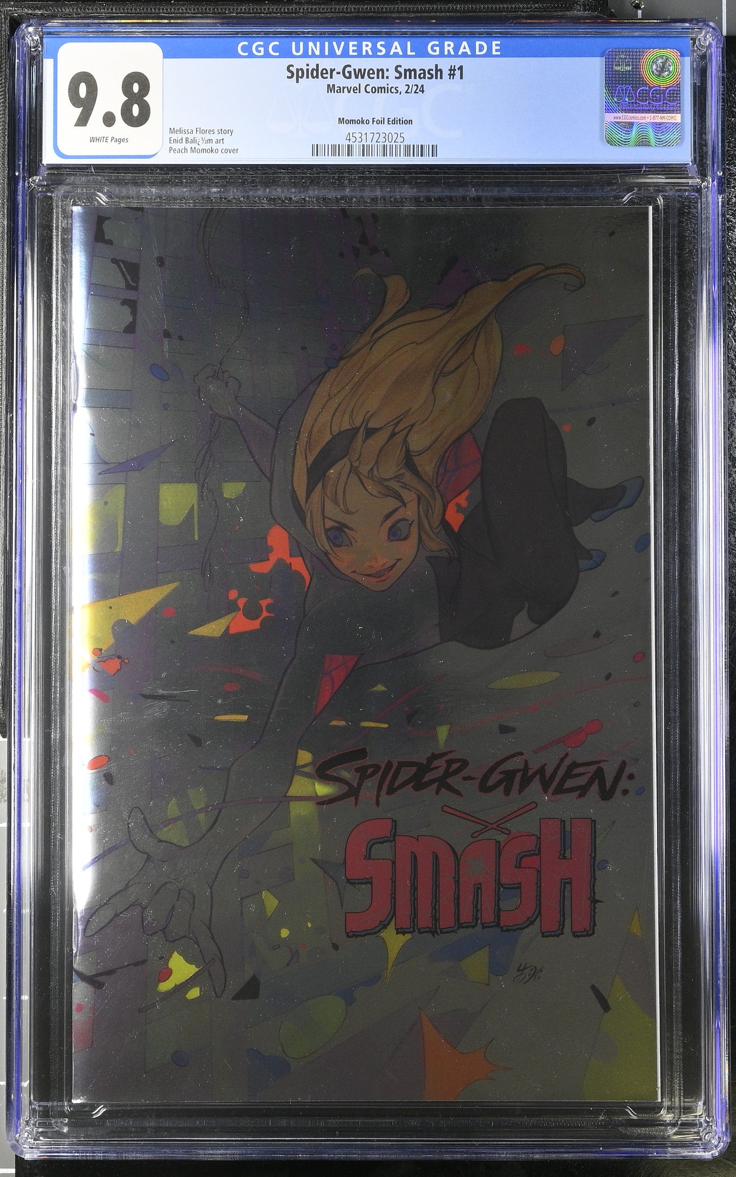 Spider Gwen Smash #1 Peach Momoko Foil edition CGC 9.8