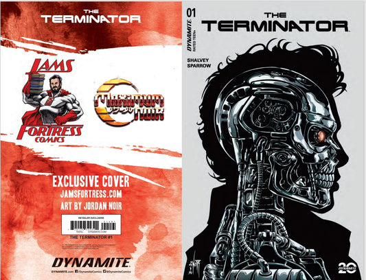 TERMINATOR #1 JORDAN NOIR BLACK & WHITE VARIANT, JAMS FORTRESS EXCLUSIVE