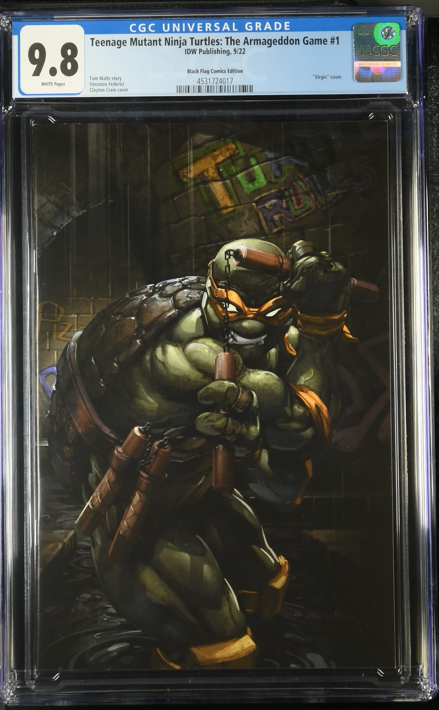 TMNT el juego Armagedón n.° 1 CGC 9.8 Crain Cover