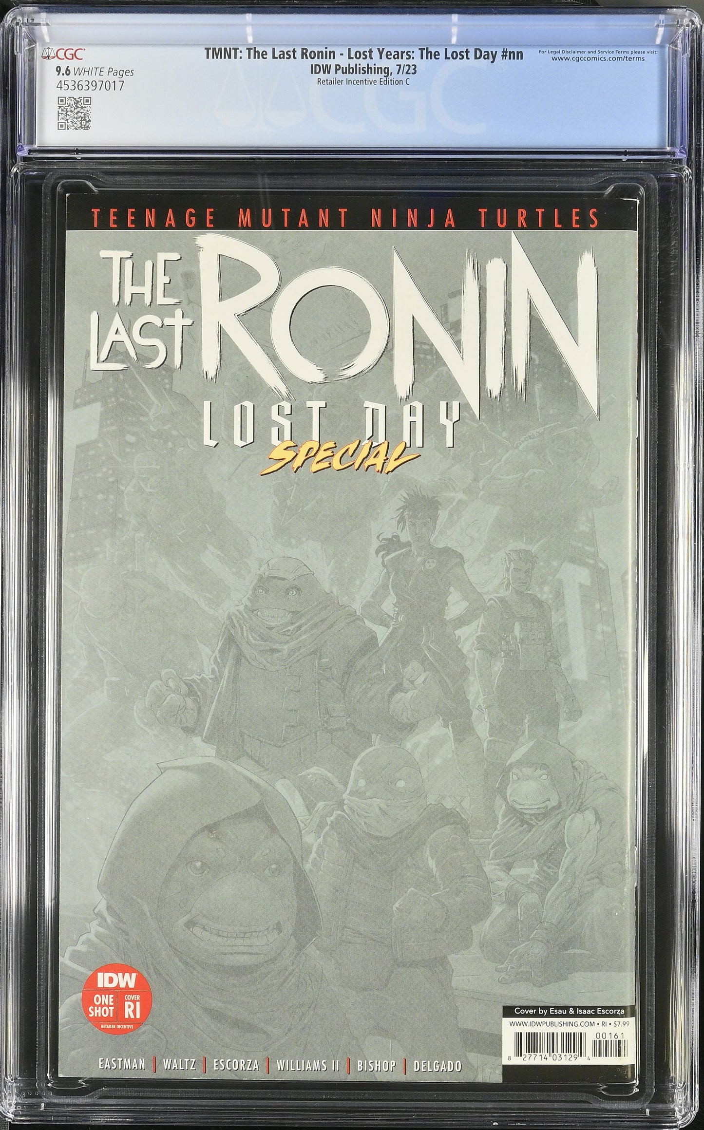 TMNT The Last Ronin Lost Years Lost Day Special Virgin cover CGC 9.6