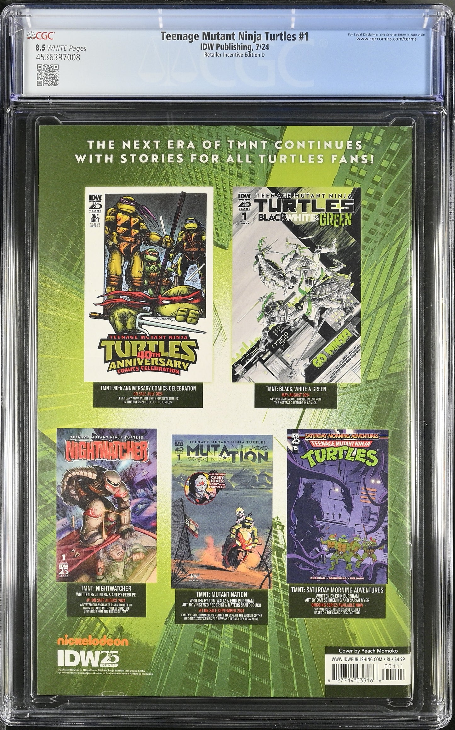 TMNT #1 Peach Momoko Cover CGC 8.5