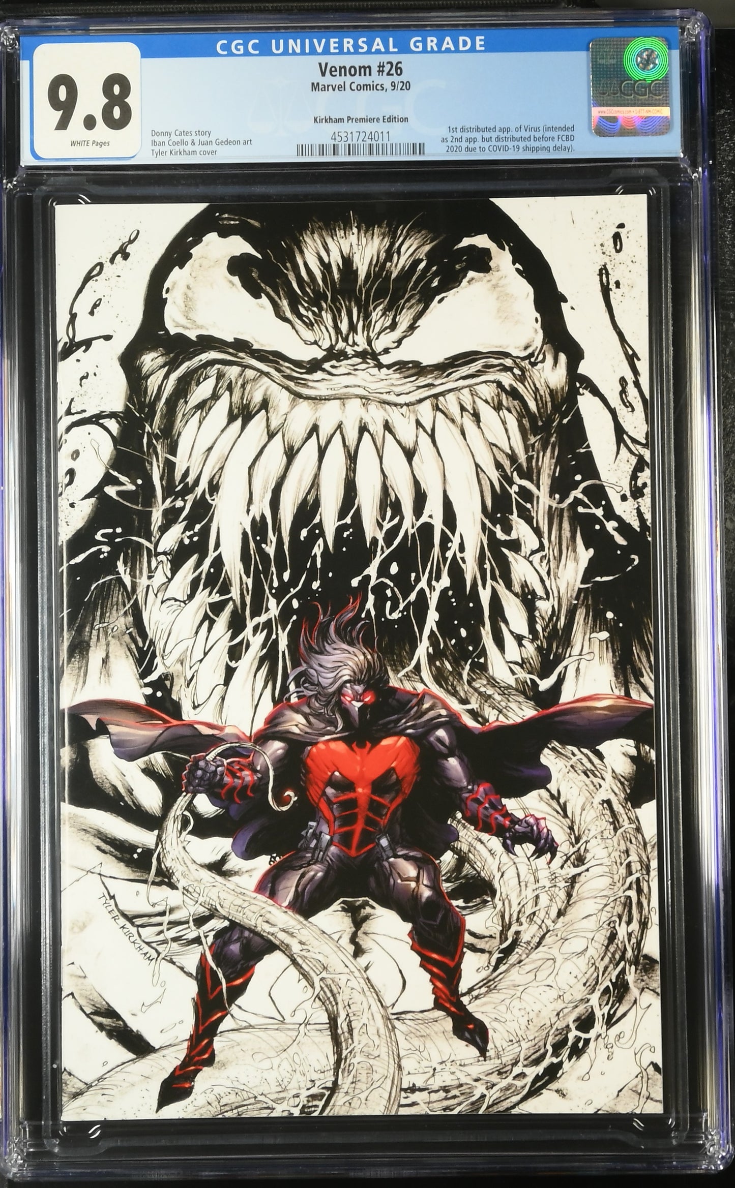 Venom #26 Kirkham Virgin Estreno Edición CGC 9.8