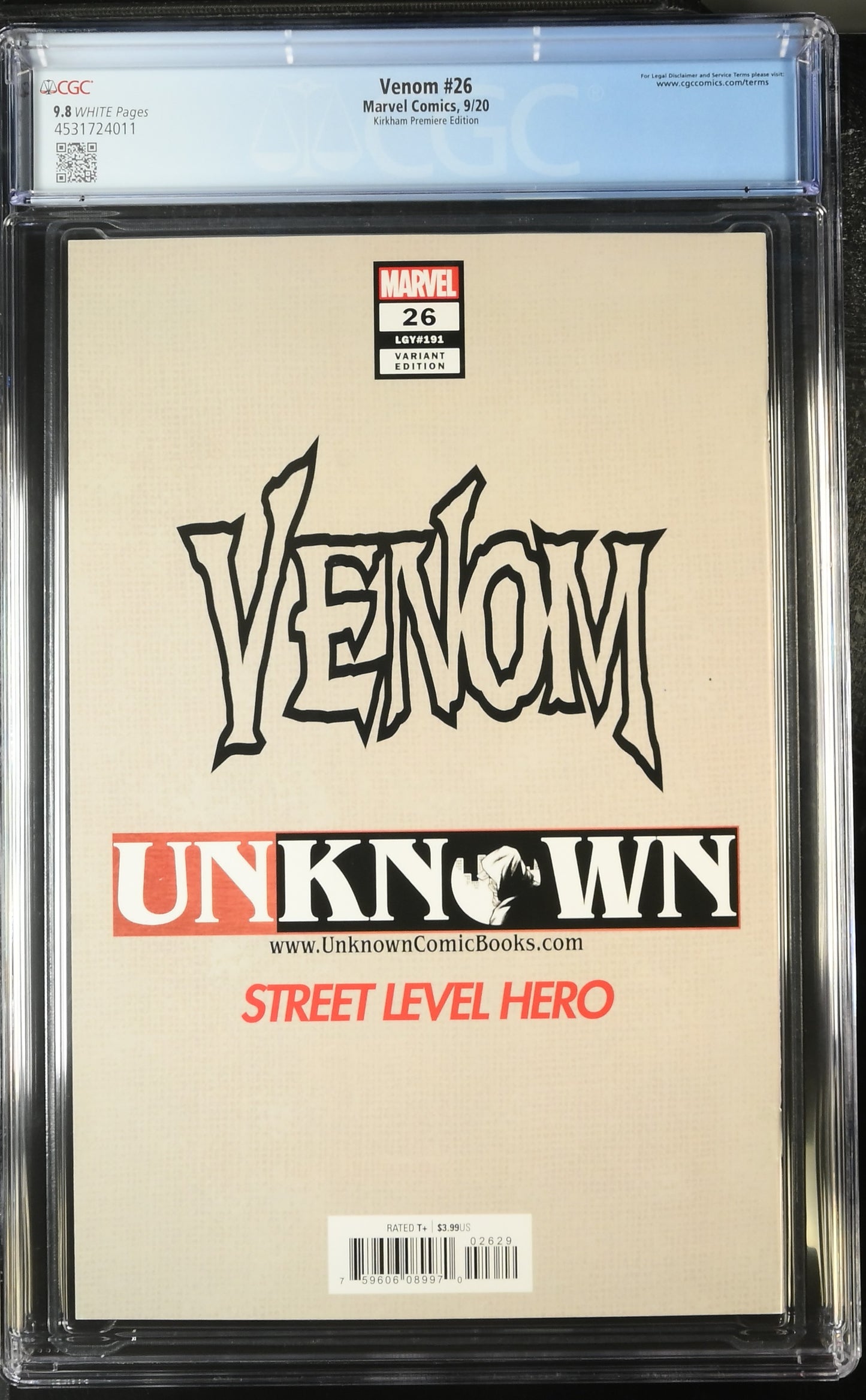 Venom #26 Kirkham Virgin Premiere Edtion  CGC 9.8