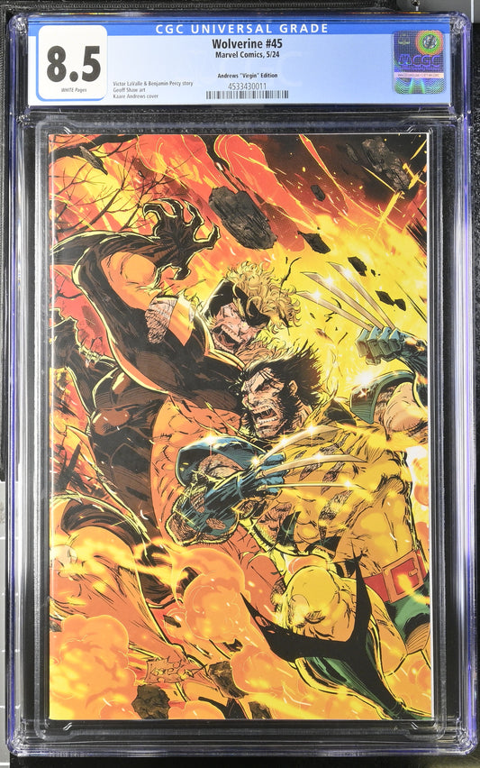 Wolverine 45 CGC 8.5 Edición Virgen Kaare Andrews