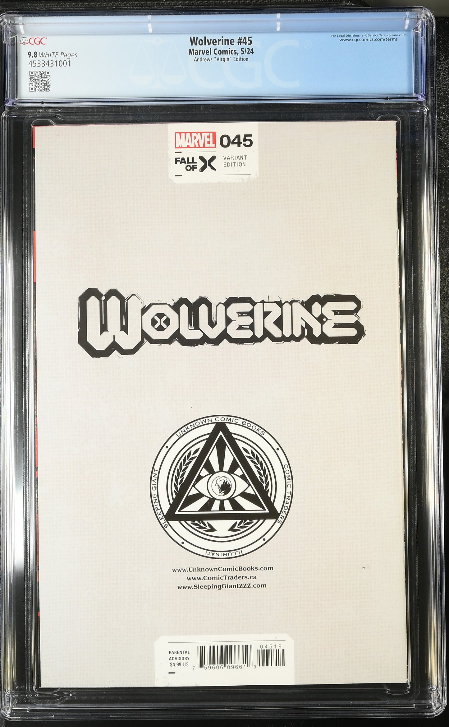 Wolverine #45 Kaare Andrews Virgin 9.8